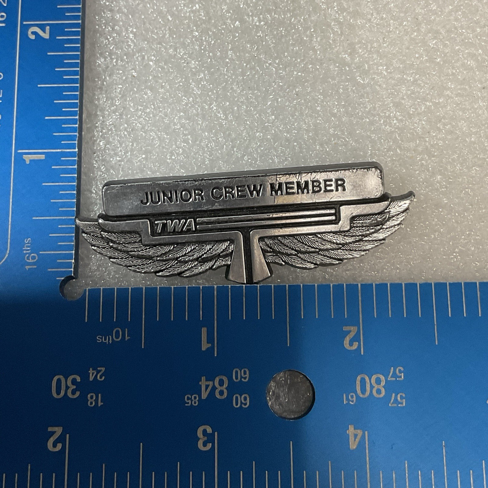 TWA Junior Crew Member Plastic Pin Badge Pinback Collectible - Image 8
