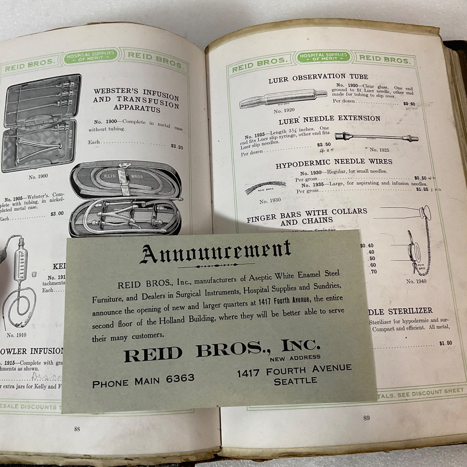 1920s Reid Bros Inc Seattle Medical Supply Catalog Binder Vintage Hospital - Image 17