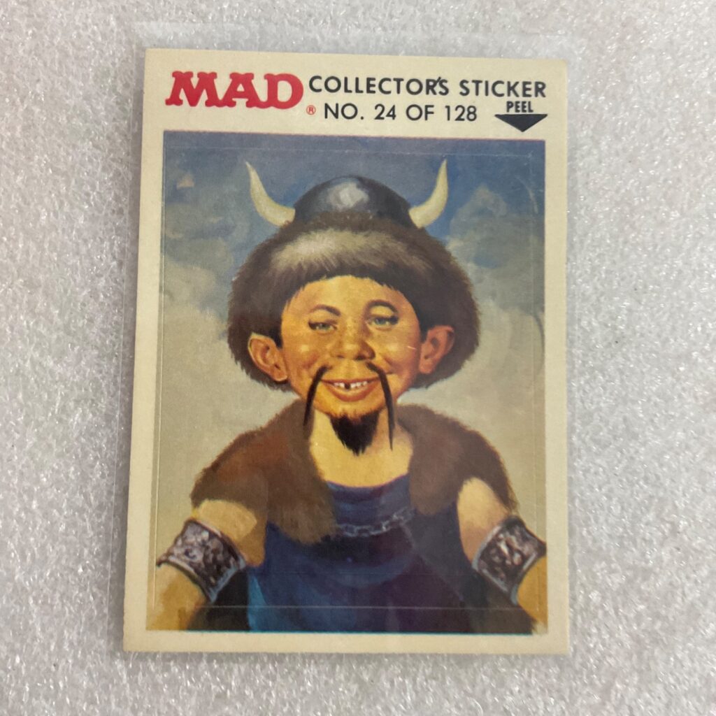 1983 MAD Trouble Stickers Fleer No 24 Viking Sticker Card - Image 1