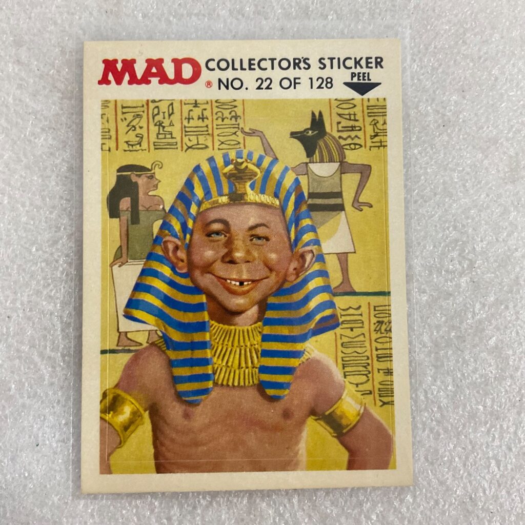 1983 MAD Trouble Stickers Fleer No 22 Pharaoh Sticker Card - Image 1