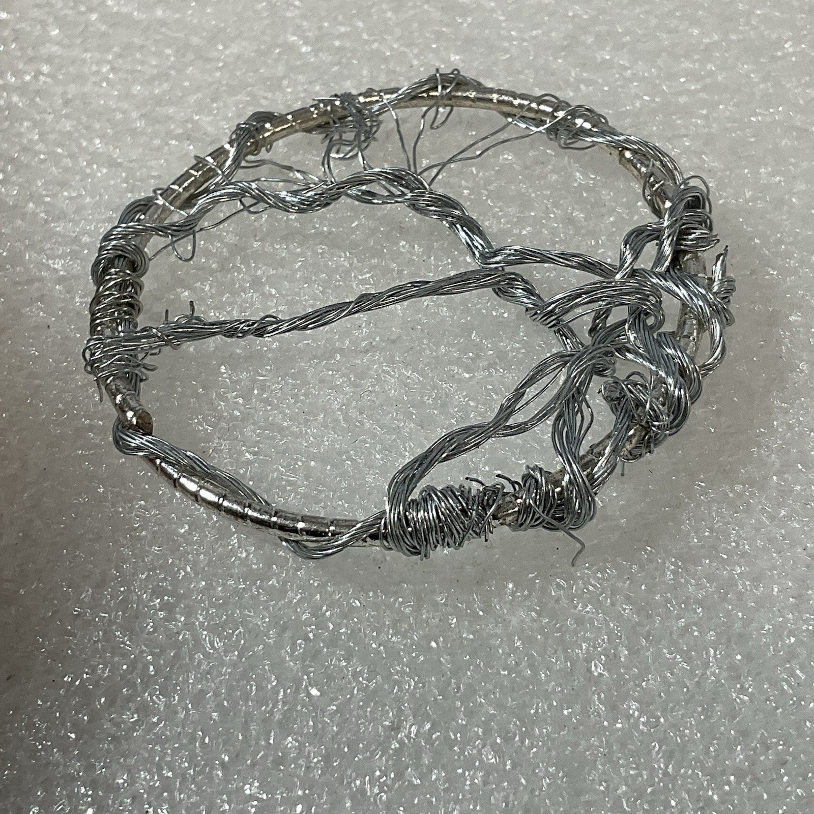 Folk Art Wire Tree In 2” Metal Hoop GnuFoundArt - Image 4