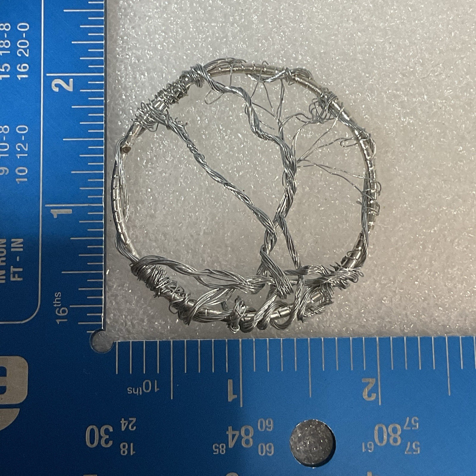 Folk Art Wire Tree In 2” Metal Hoop GnuFoundArt - Image 7
