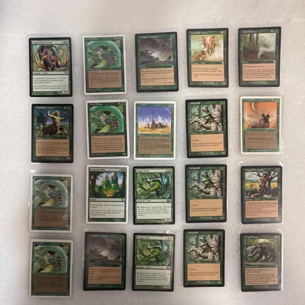 MTG Magic the Gathering 20 Card Green Lot Craw Wurm Defiant Elf Mixed Sets - Image 1