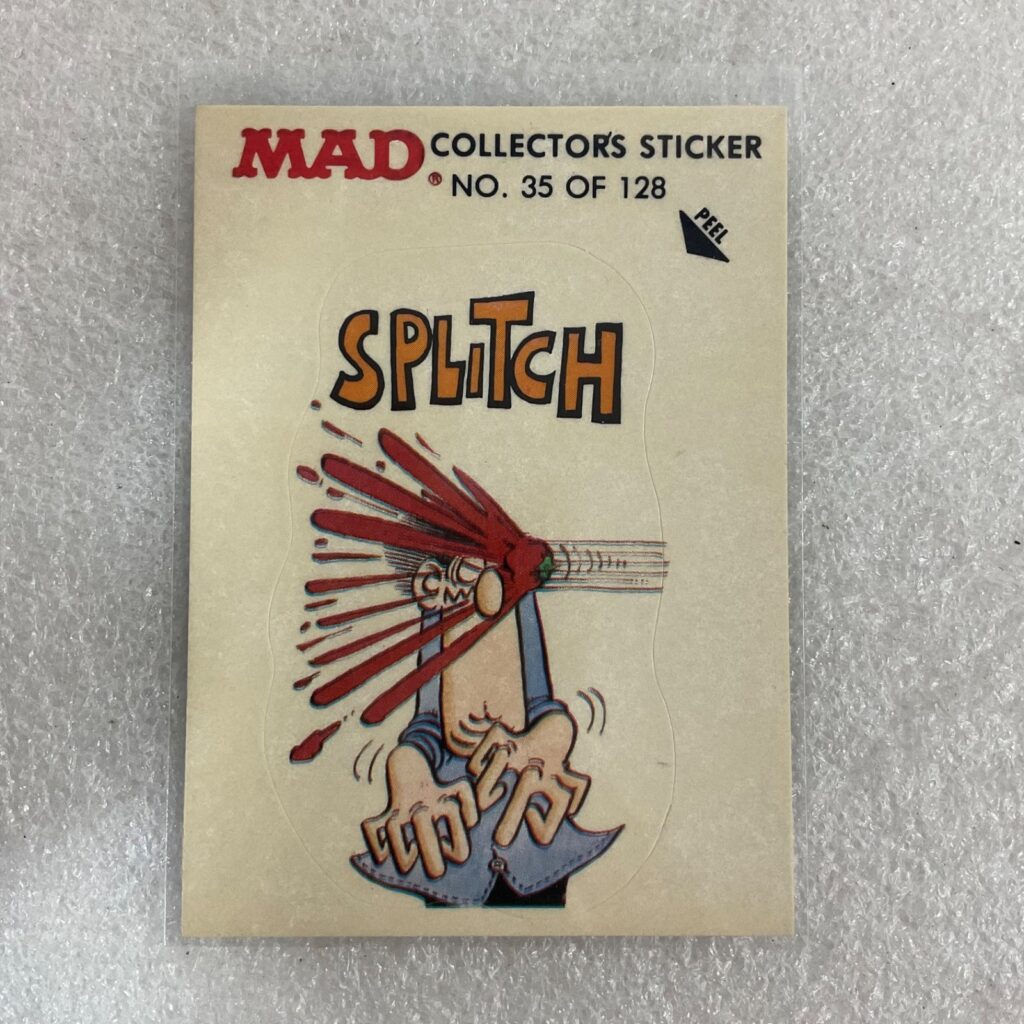 1983 MAD Trouble Stickers Fleer No 35 Splitch Sticker Card - Image 1