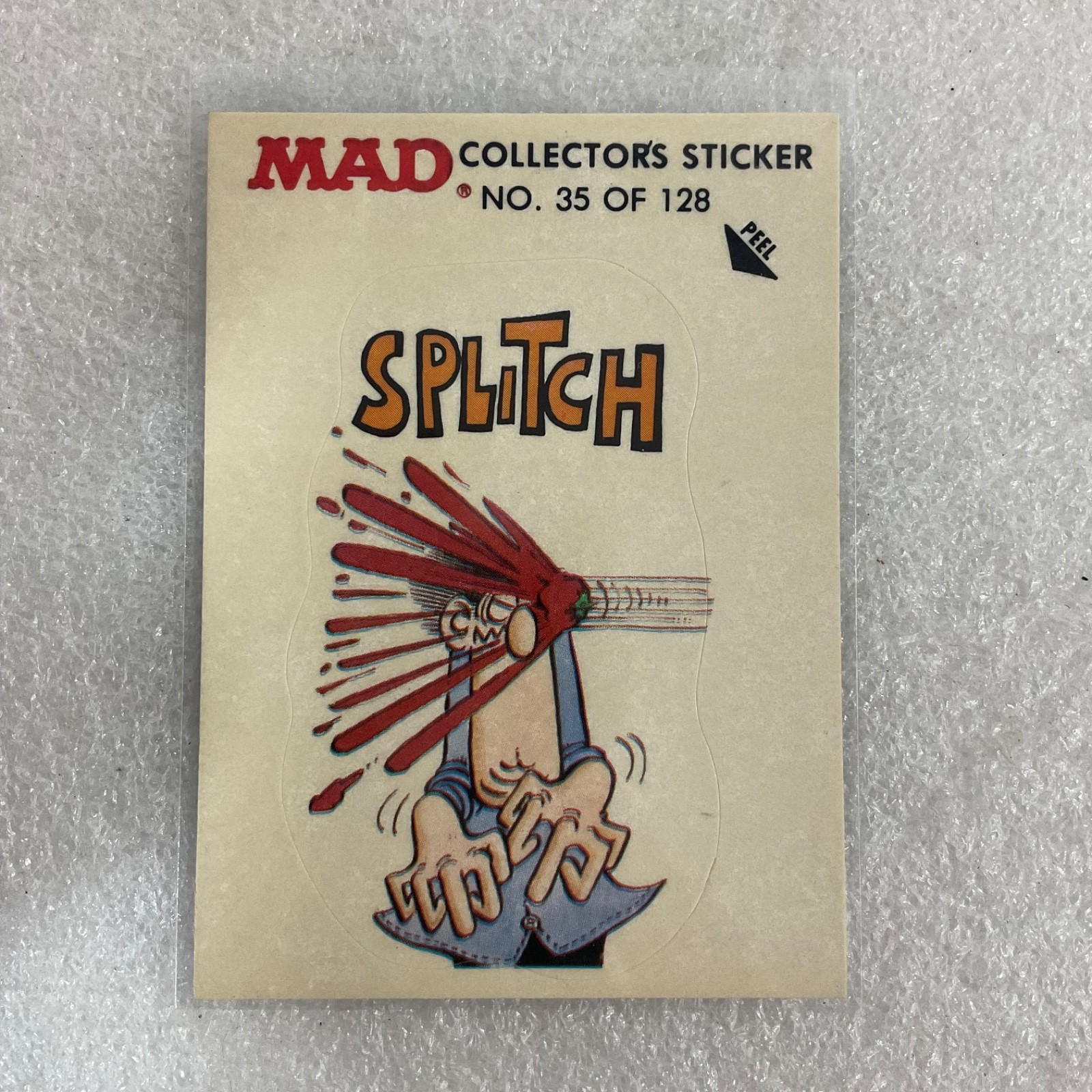 1983 MAD Trouble Stickers Fleer No 35 Splitch Sticker Card - Image 1