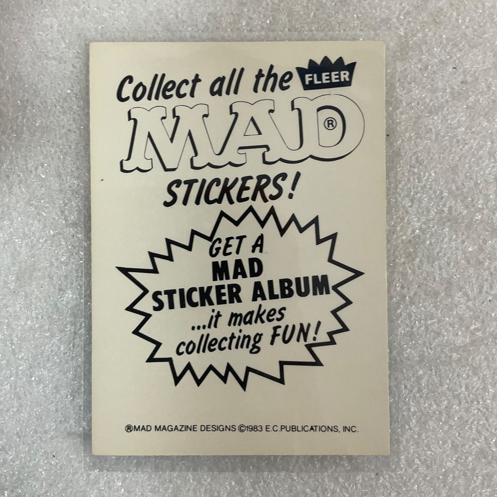 1983 MAD Trouble Stickers Fleer What Me Worry Sticker Card - Image 3