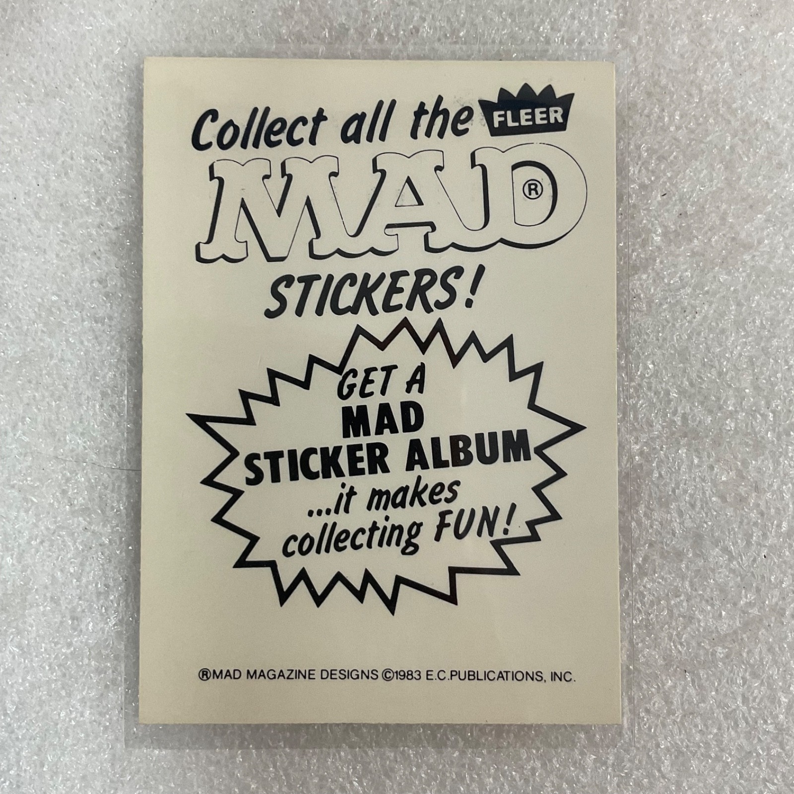 1983 MAD Trouble Stickers Fleer Cafeteria Condemned Sticker Card - Image 3