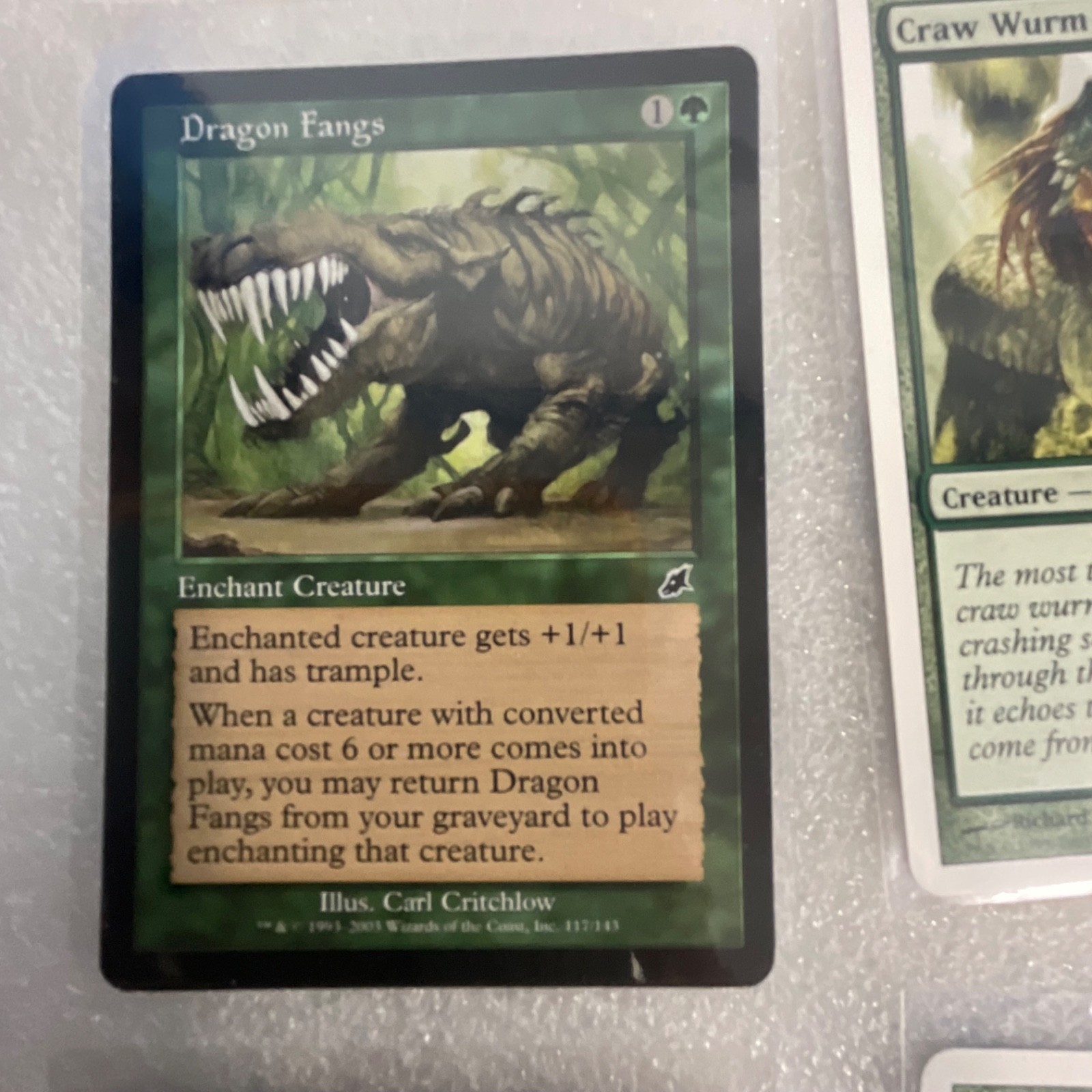 MTG 20 Card Green Lot Mixed Sets Dragon Fangs Elvish Visionary Craw Wurm - Image 2