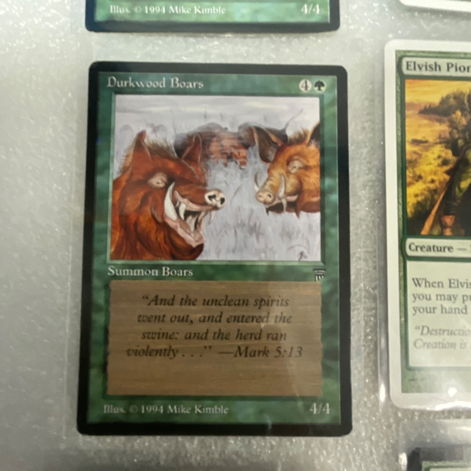 MTG 20 Card Green Lot Mixed Sets Dragon Fangs Elvish Visionary Craw Wurm - Image 4