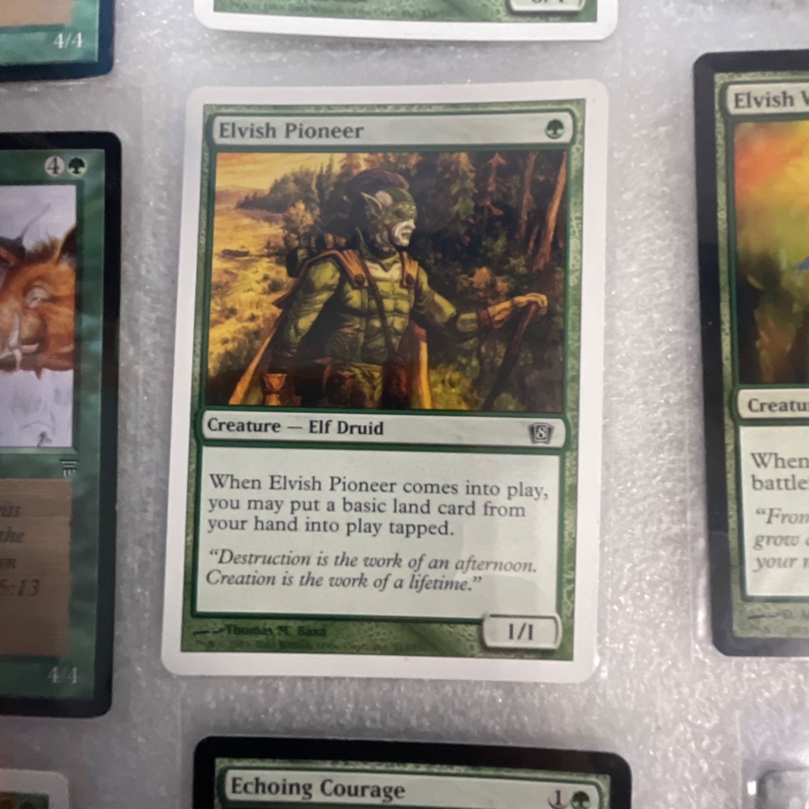 MTG 20 Card Green Lot Mixed Sets Dragon Fangs Elvish Visionary Craw Wurm - Image 7