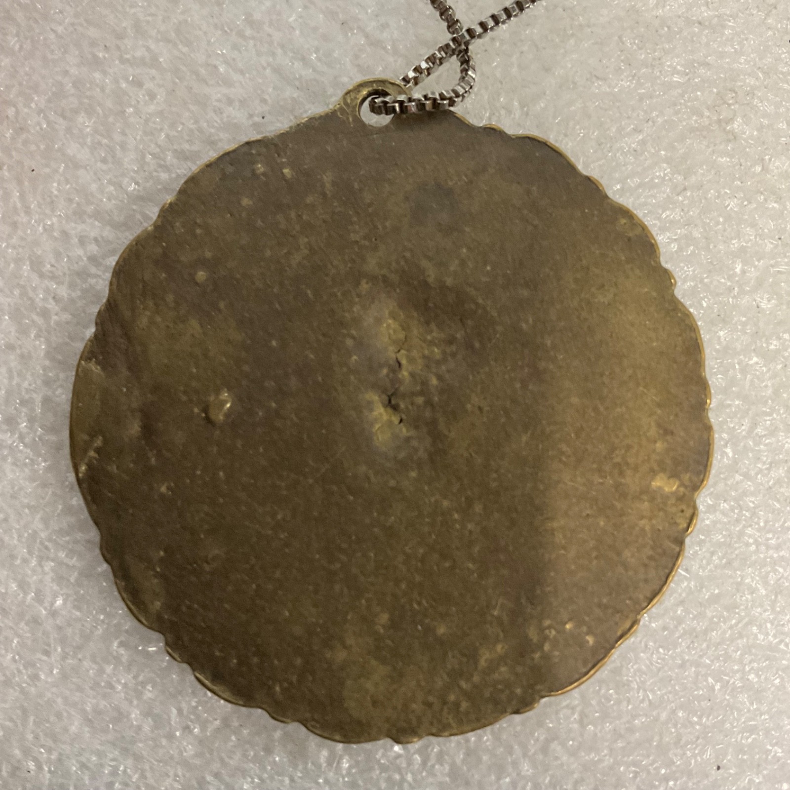 Vintage Brass Scorpion Zodiac Medallion Pendant Necklace Astrology Amulet 44.8g - Image 2