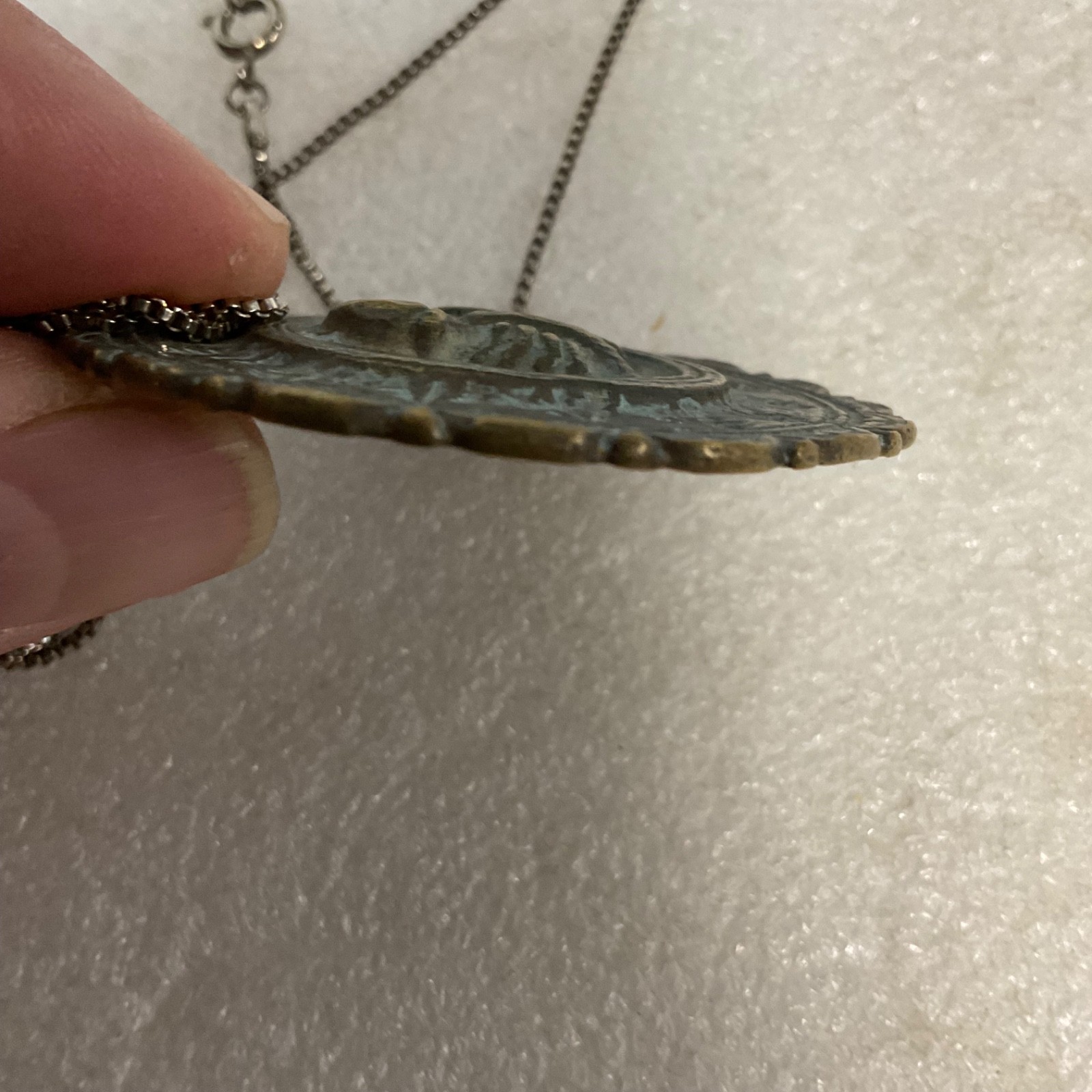 Vintage Brass Scorpion Zodiac Medallion Pendant Necklace Astrology Amulet 44.8g - Image 5