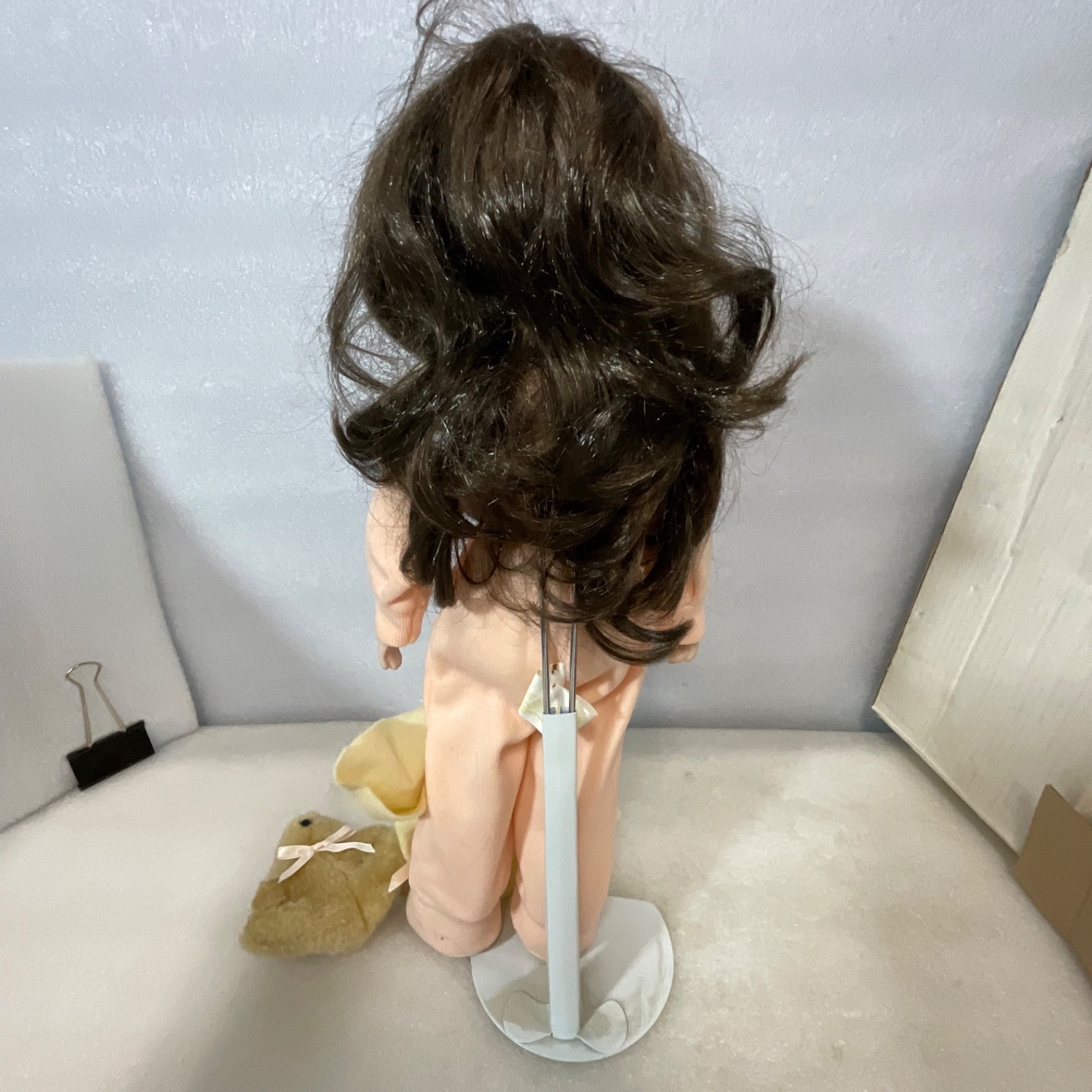 House of Lloyd Pajama Baby Doll 12-069 16in With Bear Box Stand 1989 - Image 9