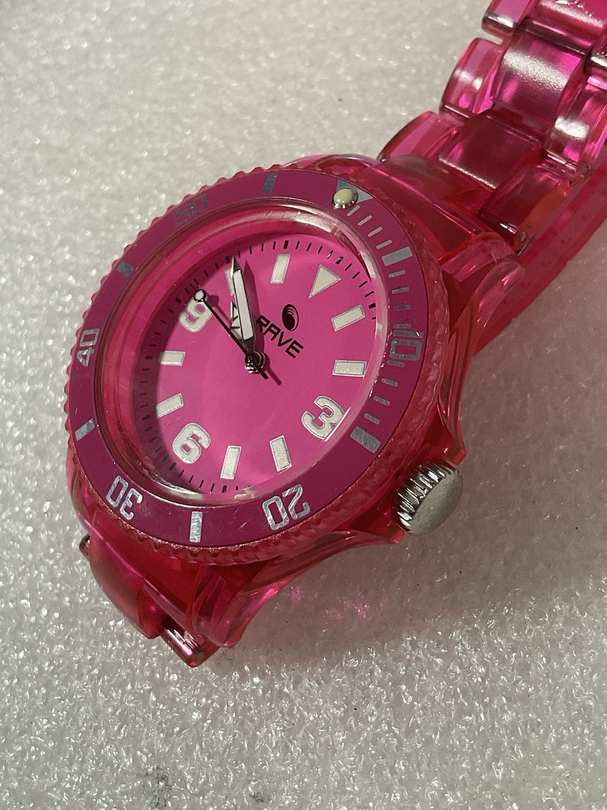 Rave Pink Watch 5” Pink Band Butterfly Clasp GnuFashion - Image 3