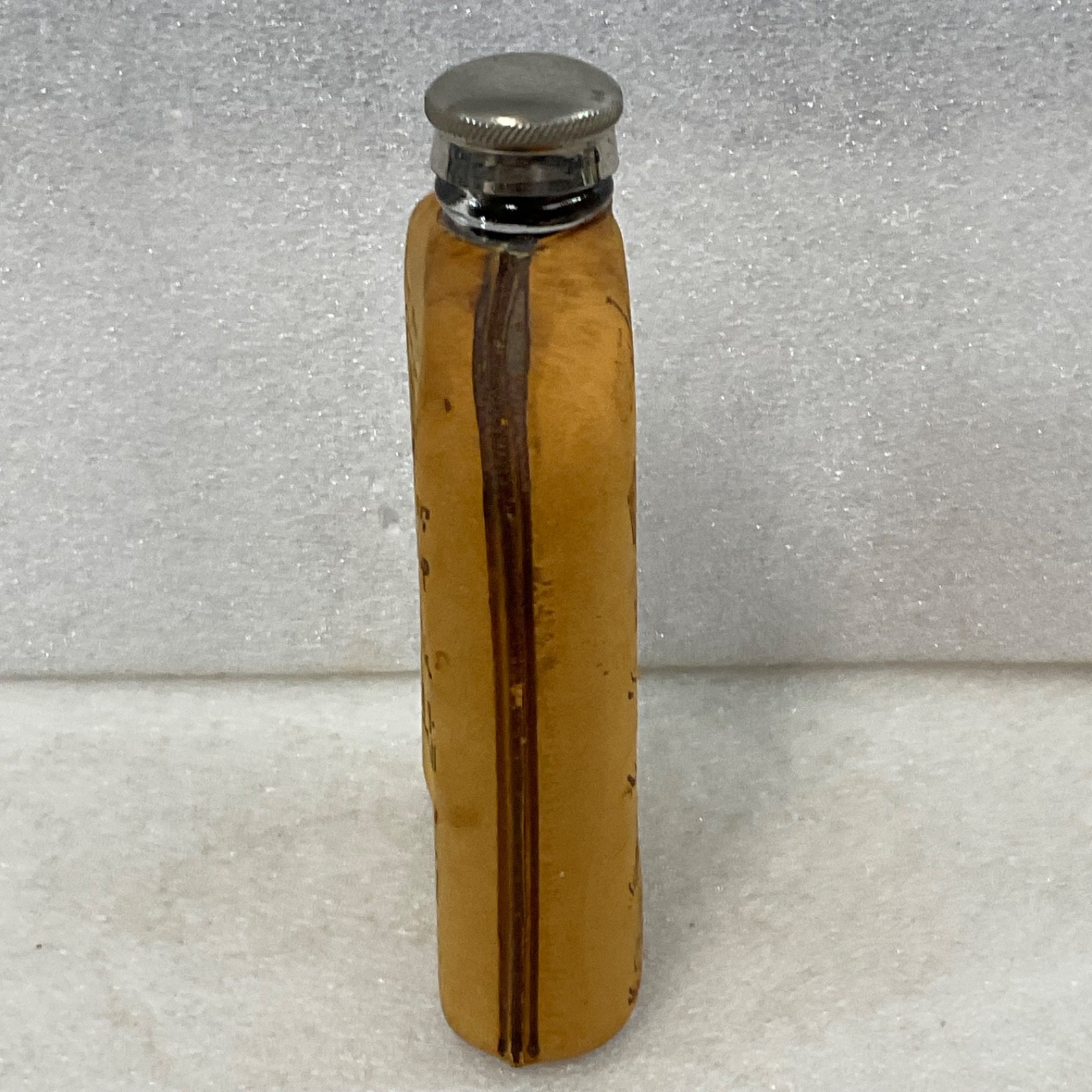 Glass Flask With Leather Cover Drunk Poem Farm Animal Graphics 6 in - Image 3