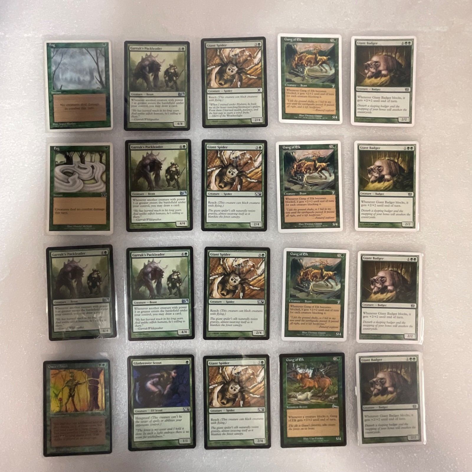 MTG 20 Card Green Lot Garruk's Packleader Giant Spider Ice Age Mix - Image 1