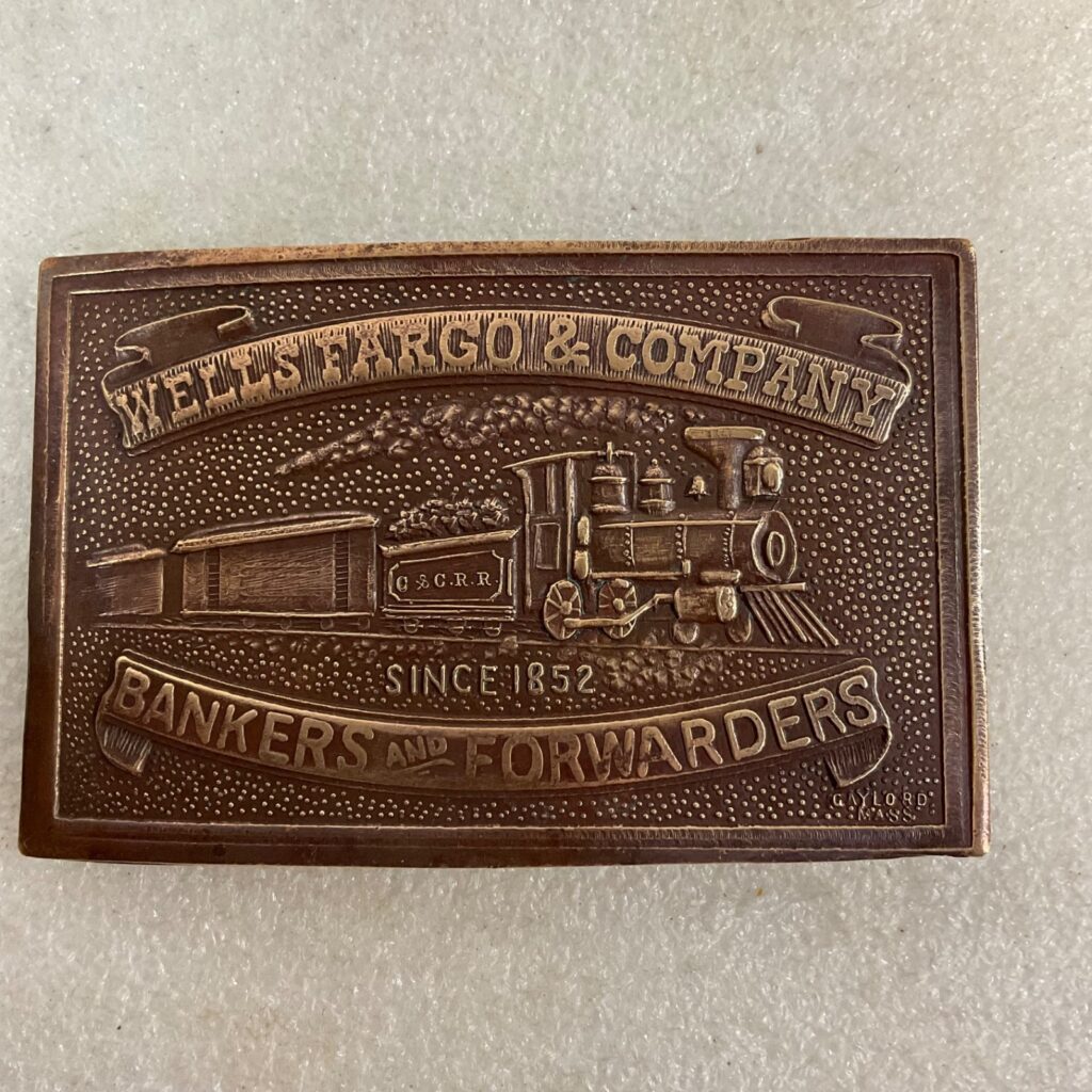 Wells Fargo Company Bankers Forwarders Train Belt Buckle 3.25 in - Image 1