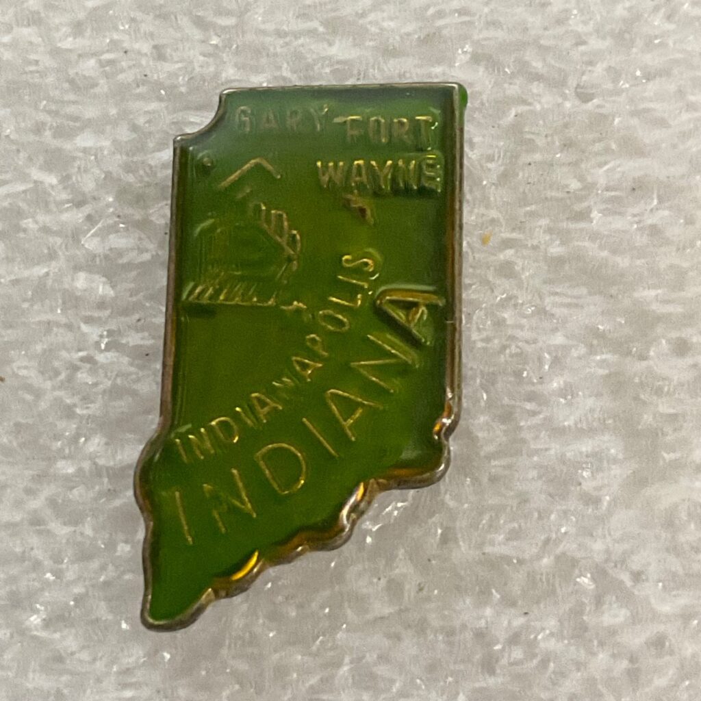 Vintage Indiana State Enamel Pin Gary Fort Wayne Indianapolis Souvenir 1in - Image 1