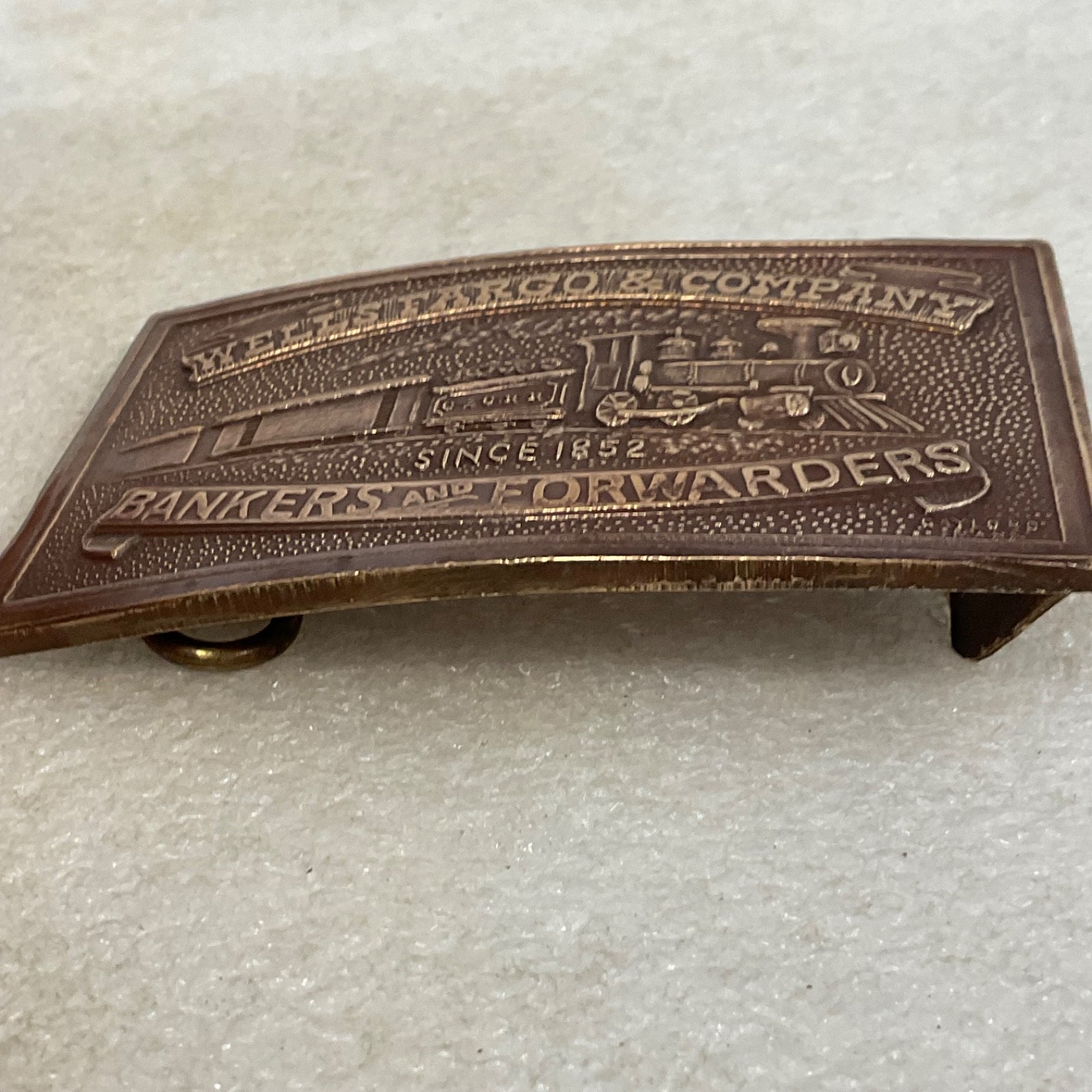 Wells Fargo Company Bankers Forwarders Train Belt Buckle 3.25 in - Image 10