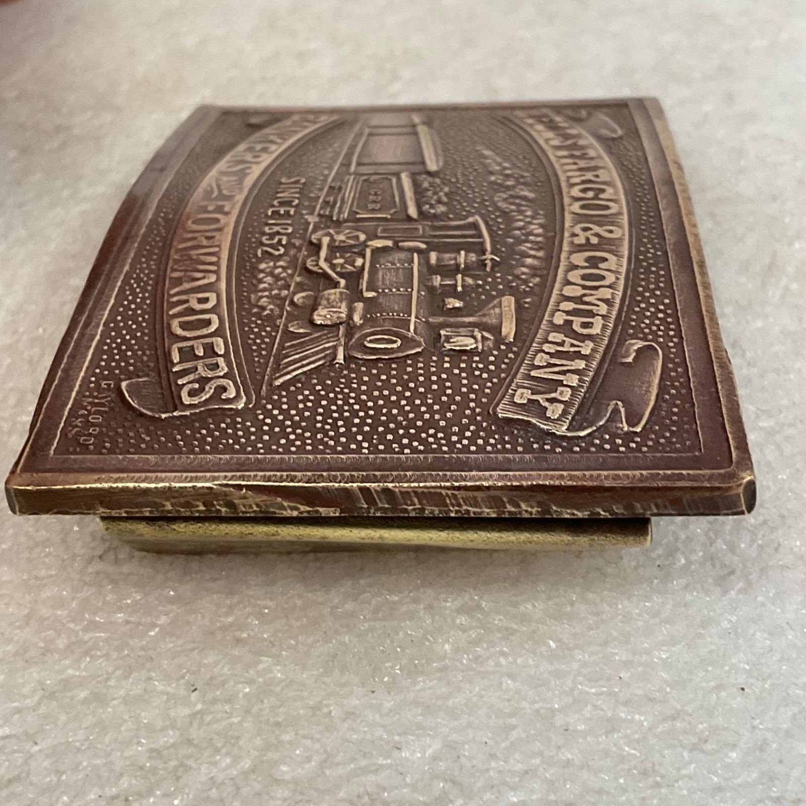 Wells Fargo Company Bankers Forwarders Train Belt Buckle 3.25 in - Image 11