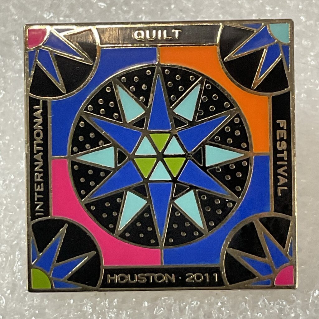 International Quilt Festival Houston 2011 Metal Enamel 1” Pin Pinback - Image 1