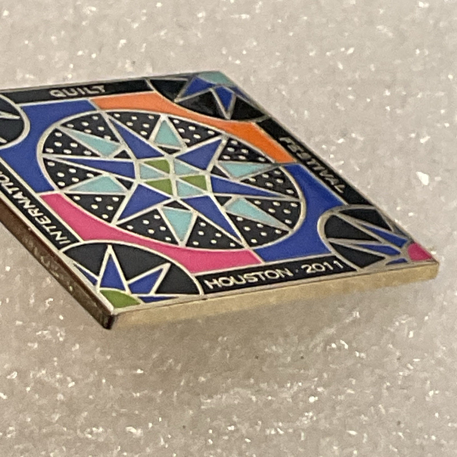 International Quilt Festival Houston 2011 Metal Enamel 1” Pin Pinback - Image 3