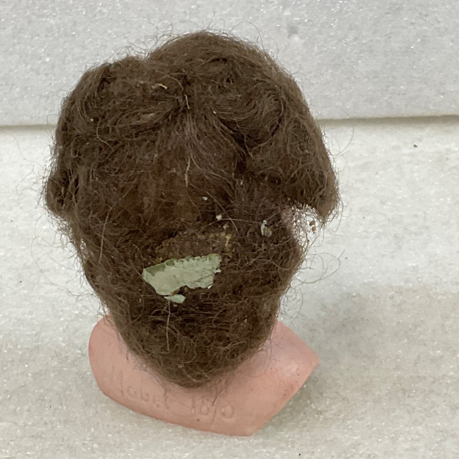 Germany Mabel 1810 Doll Head Bust Brown Wig Black Eyes 4 in - Image 3