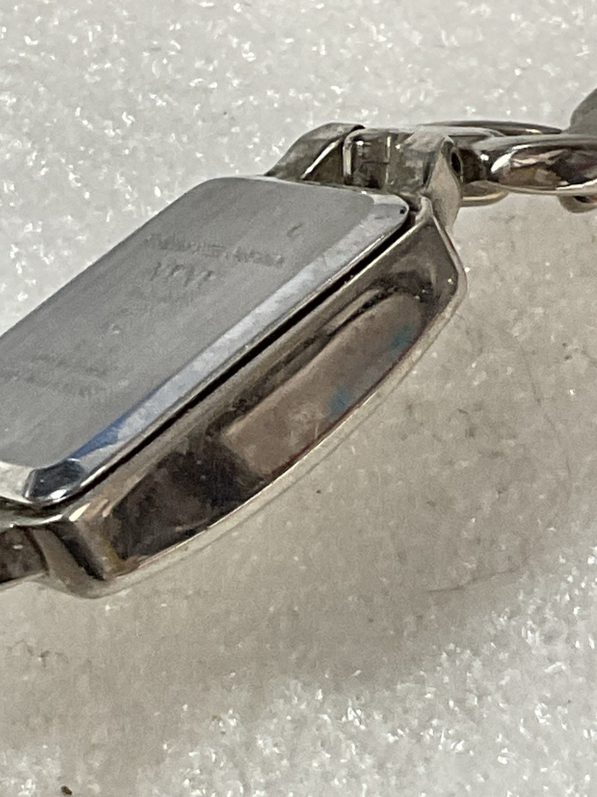 NYNY Silver Toned Rectangular Face 100 Water Resist Watch 43-069 V-13 - Image 8