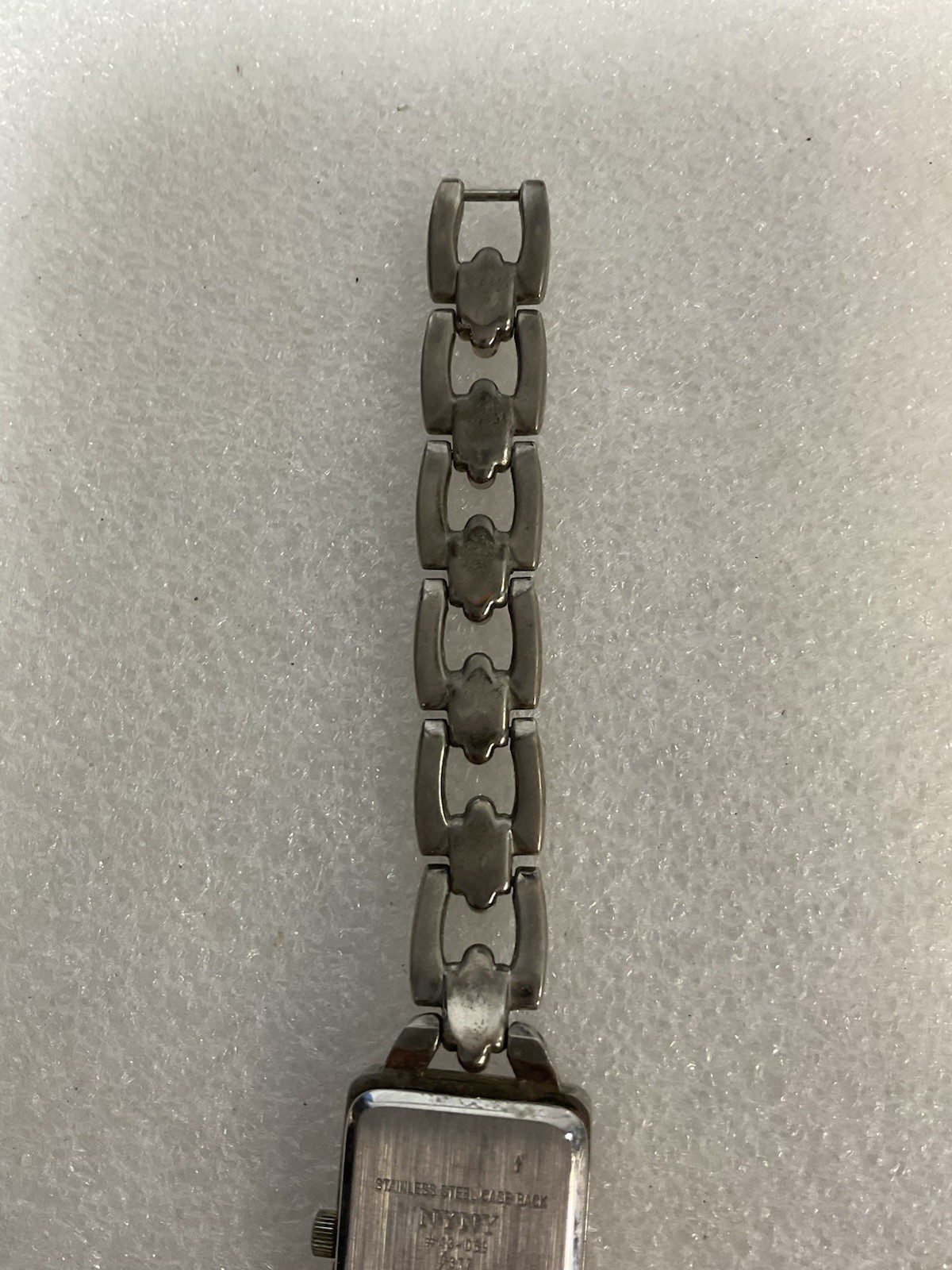 NYNY Silver Toned Rectangular Face 100 Water Resist Watch 43-069 V-13 - Image 14