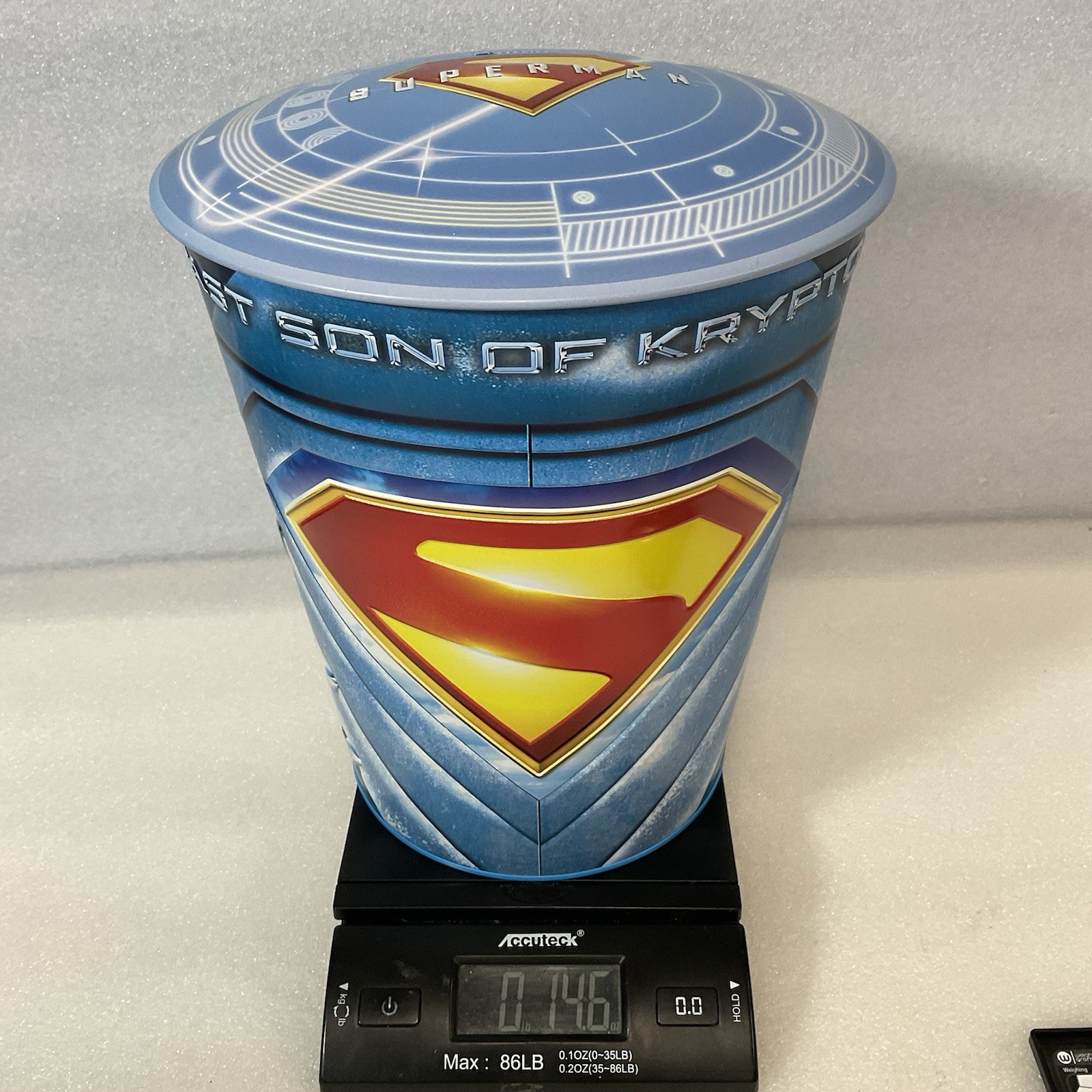 Superman Popcorn Bucket Last Son of Krypton Metal 11" DC Comics 6.8L - Image 17
