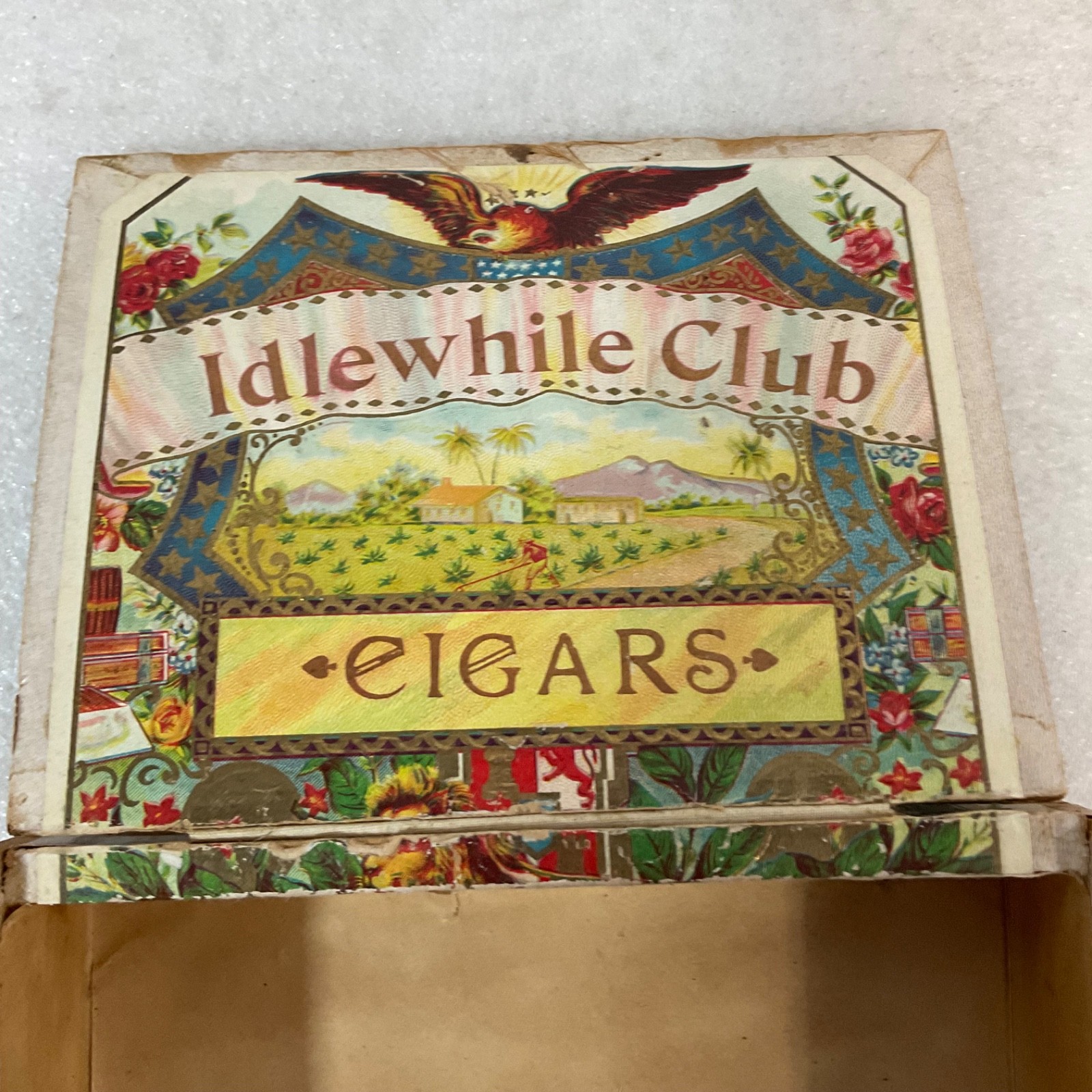 Idlewhile Club Cigars Wood Box 5.25in Factory No 287 Tax Stamp - Image 4