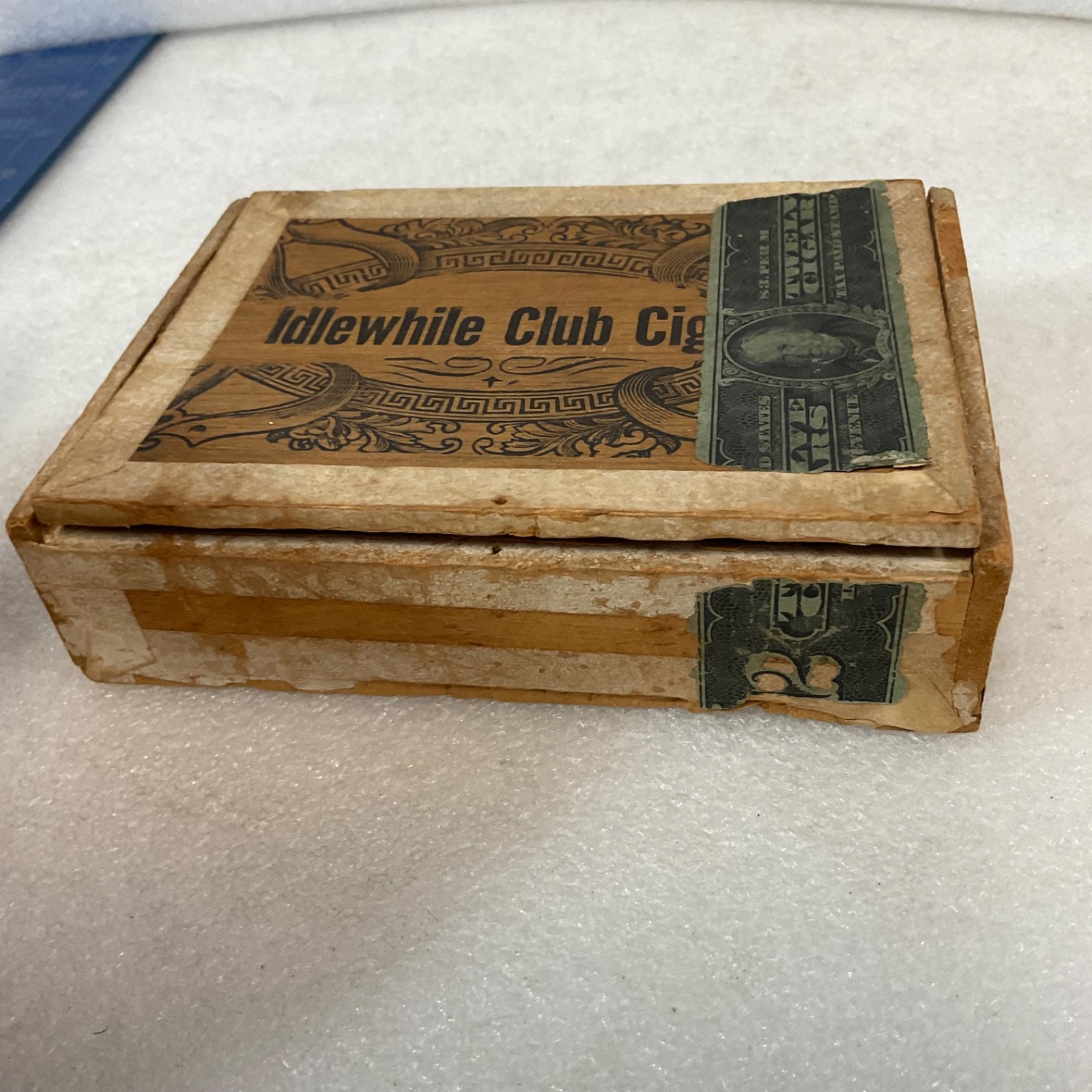 Idlewhile Club Cigars Wood Box 5.25in Factory No 287 Tax Stamp - Image 9