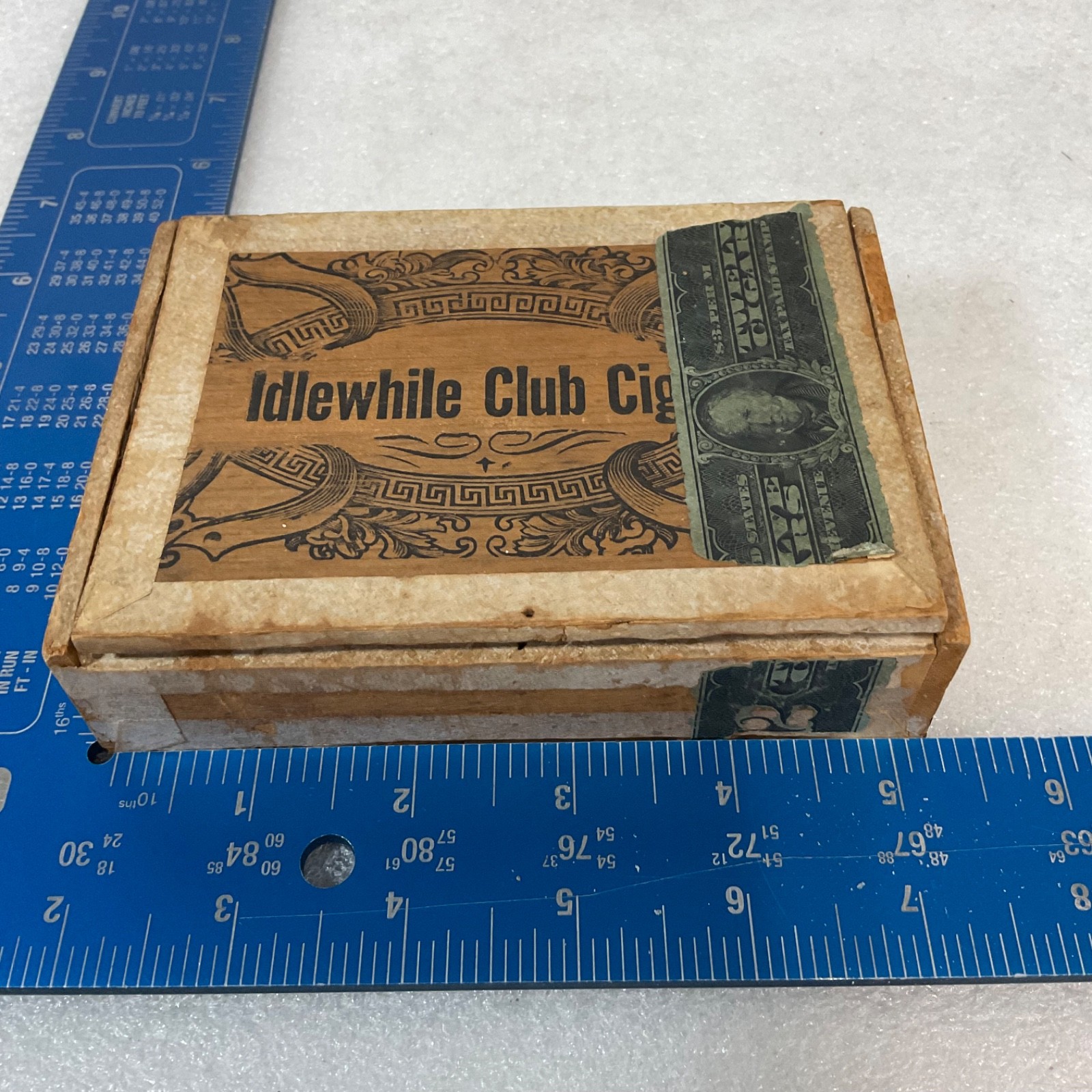 Idlewhile Club Cigars Wood Box 5.25in Factory No 287 Tax Stamp - Image 12