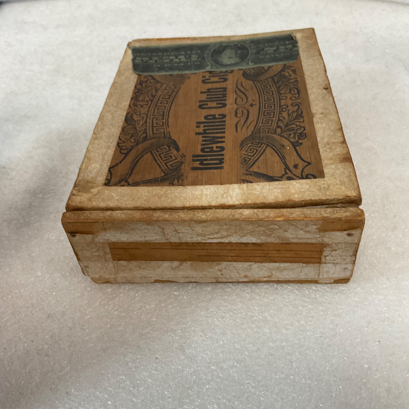 Idlewhile Club Cigars Wood Box 5.25in Factory No 287 Tax Stamp - Image 10