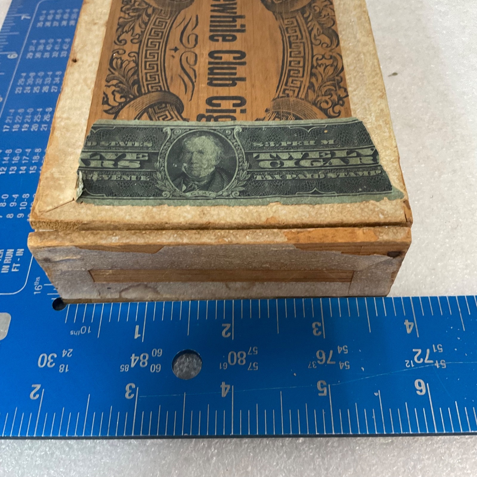 Idlewhile Club Cigars Wood Box 5.25in Factory No 287 Tax Stamp - Image 13