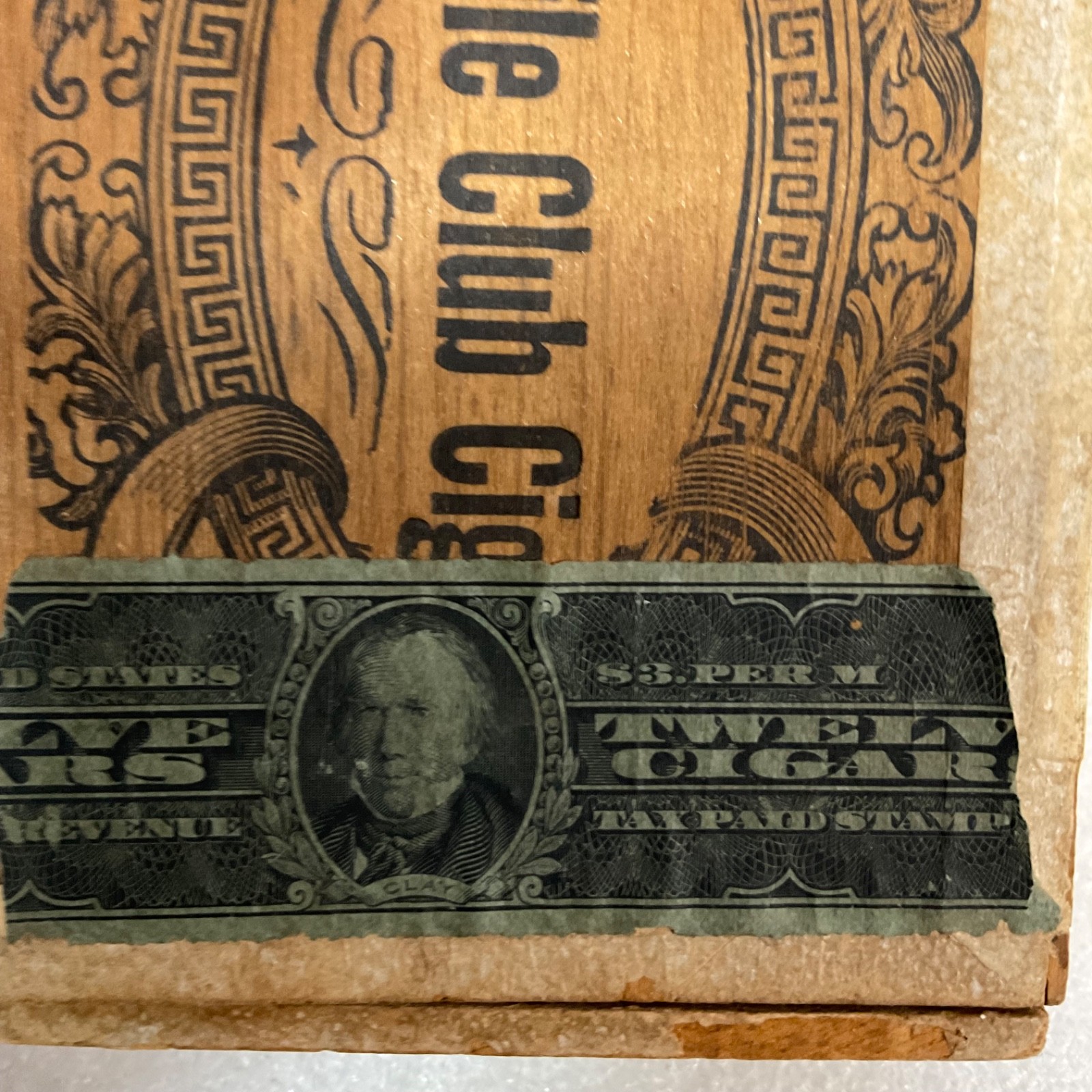 Idlewhile Club Cigars Wood Box 5.25in Factory No 287 Tax Stamp - Image 15