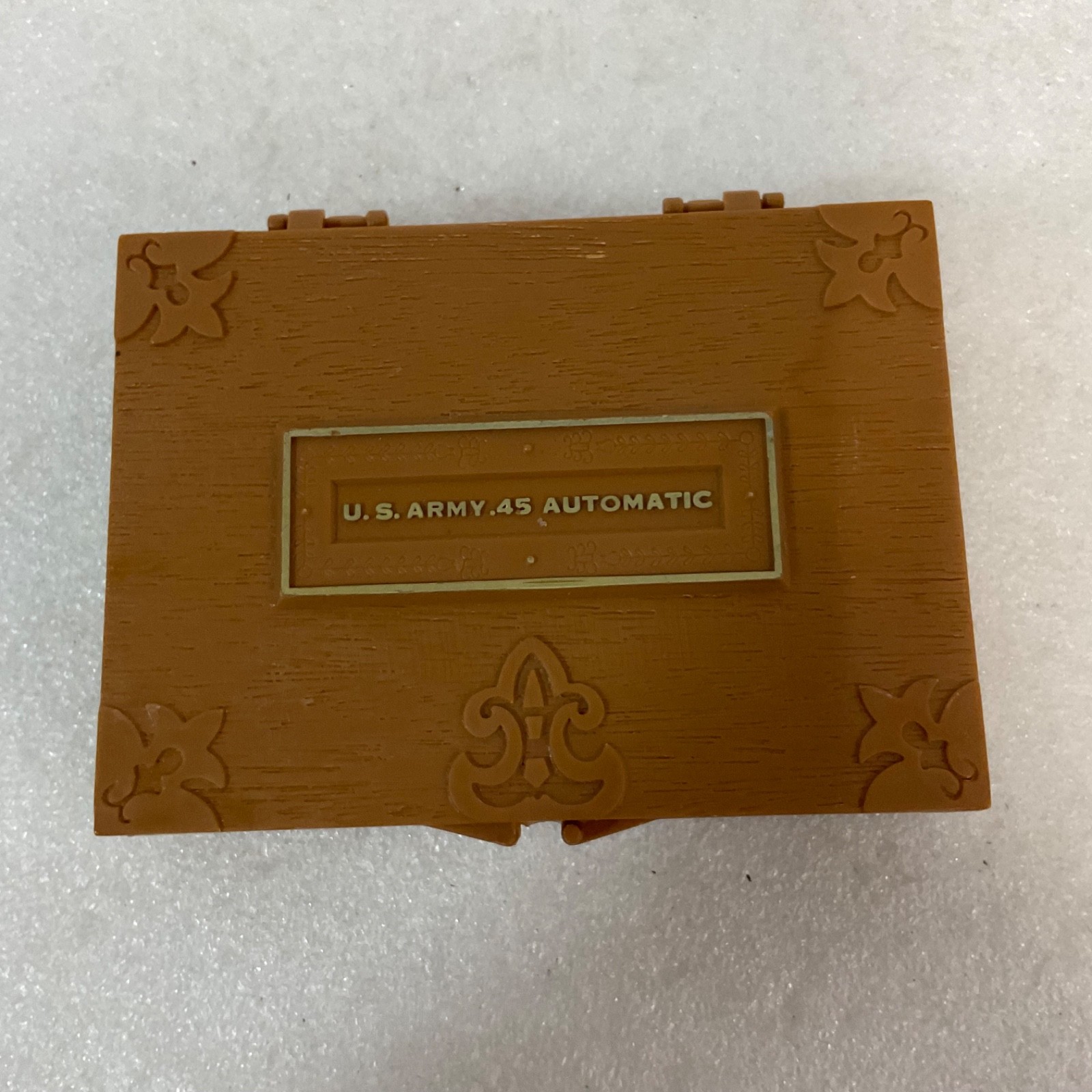 Marx Miniature Toy Gun Case Plastic Box Empty 5in Brown - Image 1