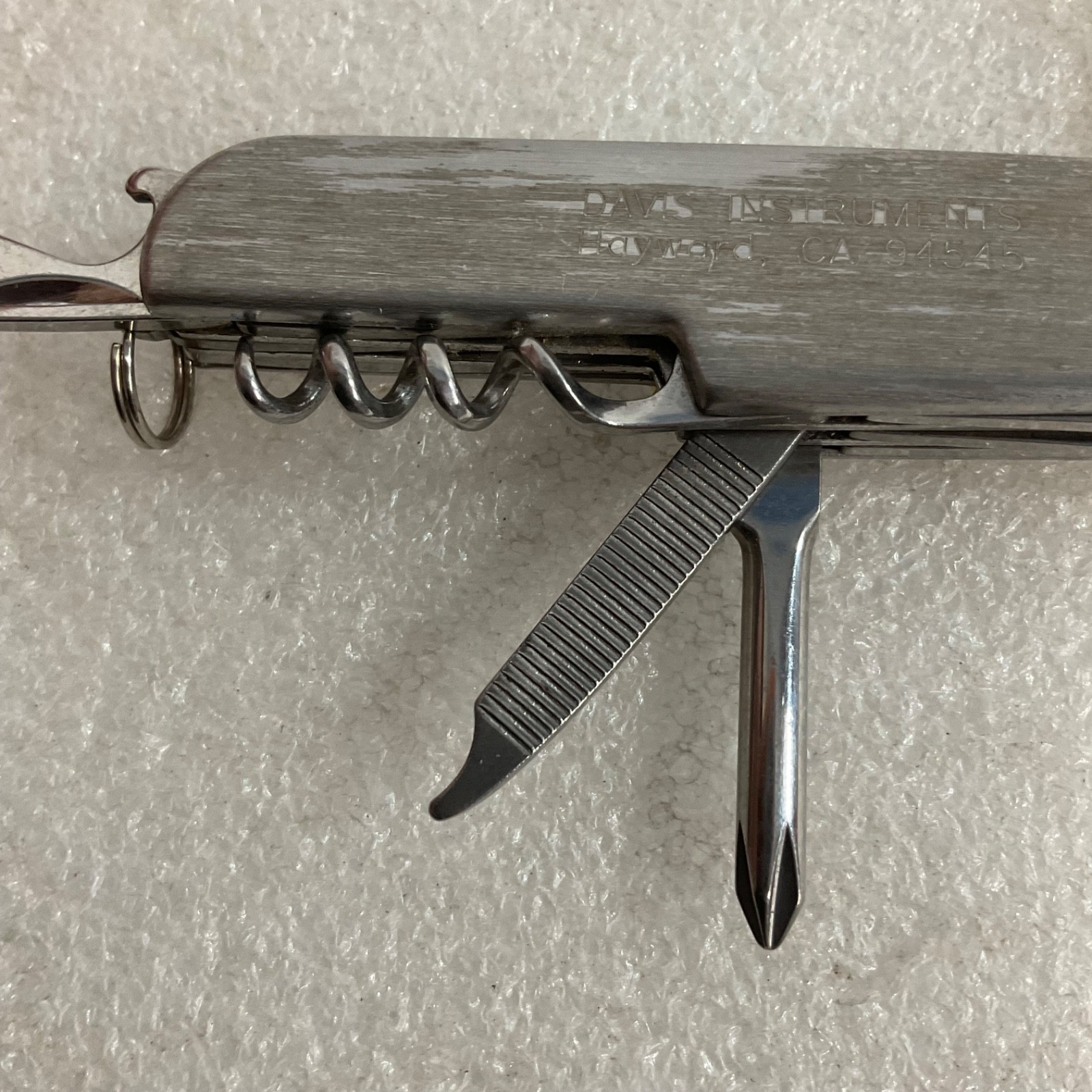 Davis Instruments Stainless Pocket Knife Multi Tool Hayward CA 3.5 in - Image 6