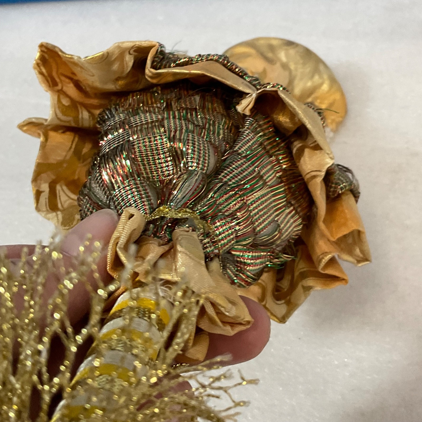 Gold Harlequin Jester Musical Wind Up Doll 12in Mask Base Mount - Image 19