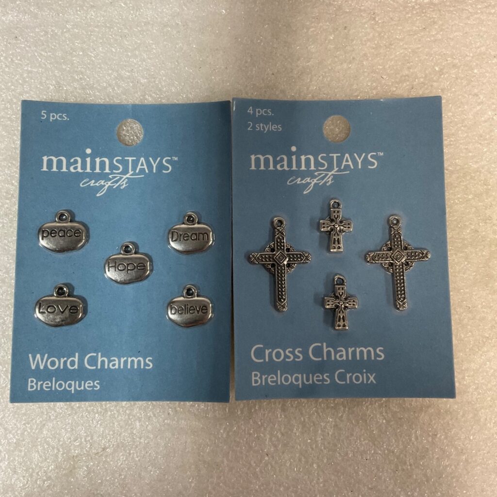 Mainstays Crafts Charms Word & Cross Set Jewelry Making DIY Lot 9pcs New - Image 1