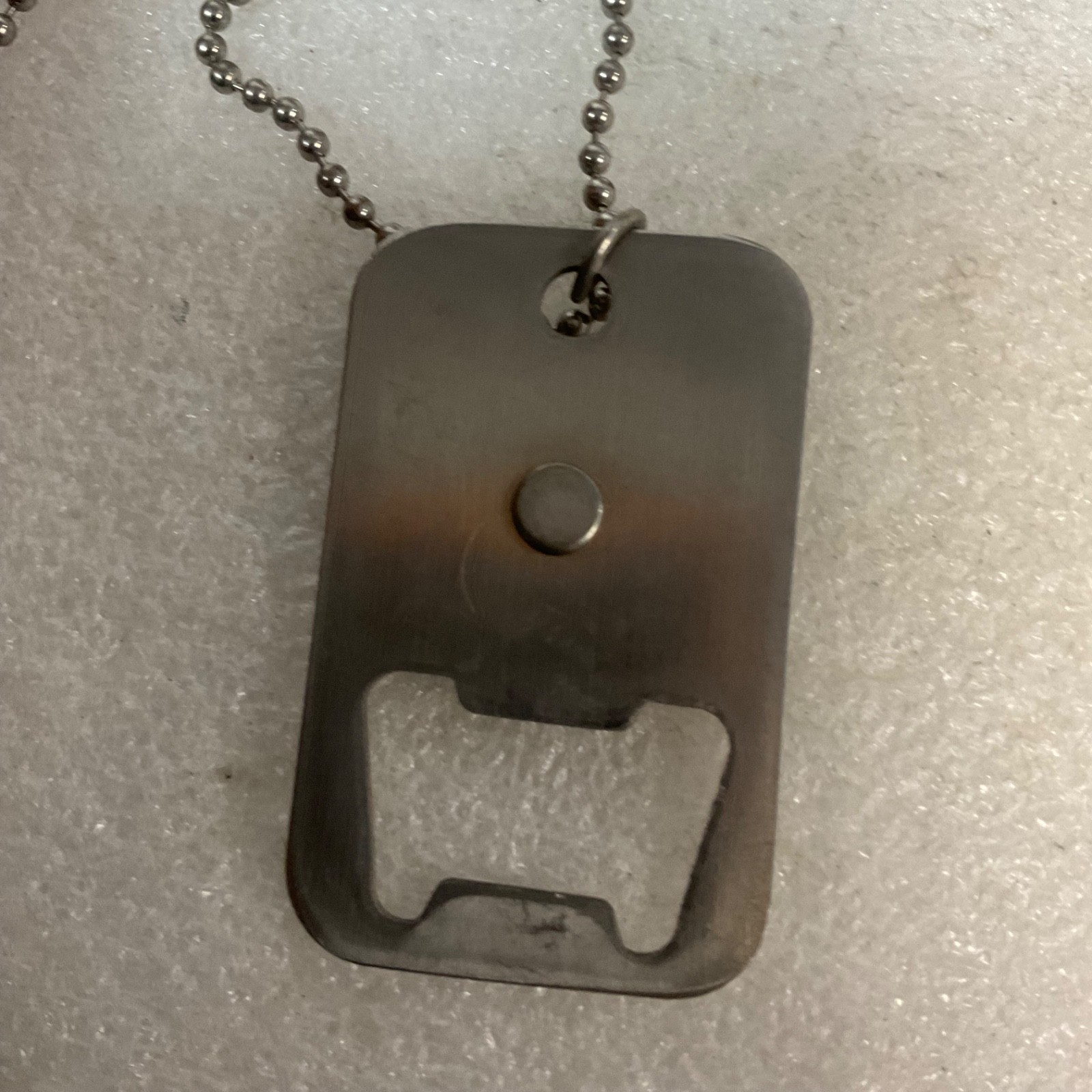 Skull Bottle Opener Necklace Dog Tag Pendant Chain Stainless Steel Biker Gothic - Image 2