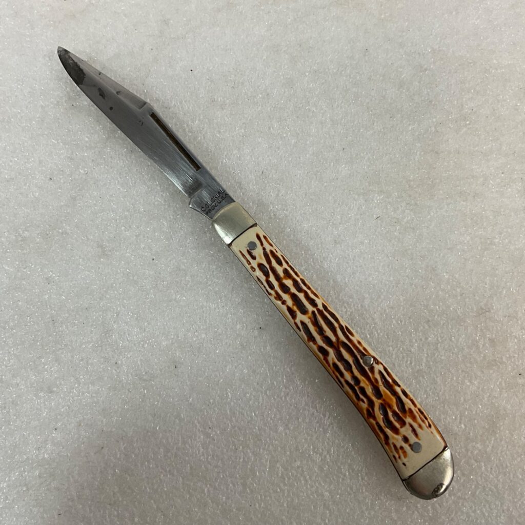 Colonial Prov USA Folding Pocket Knife Jigged Handle 6.5 in Open - Image 1
