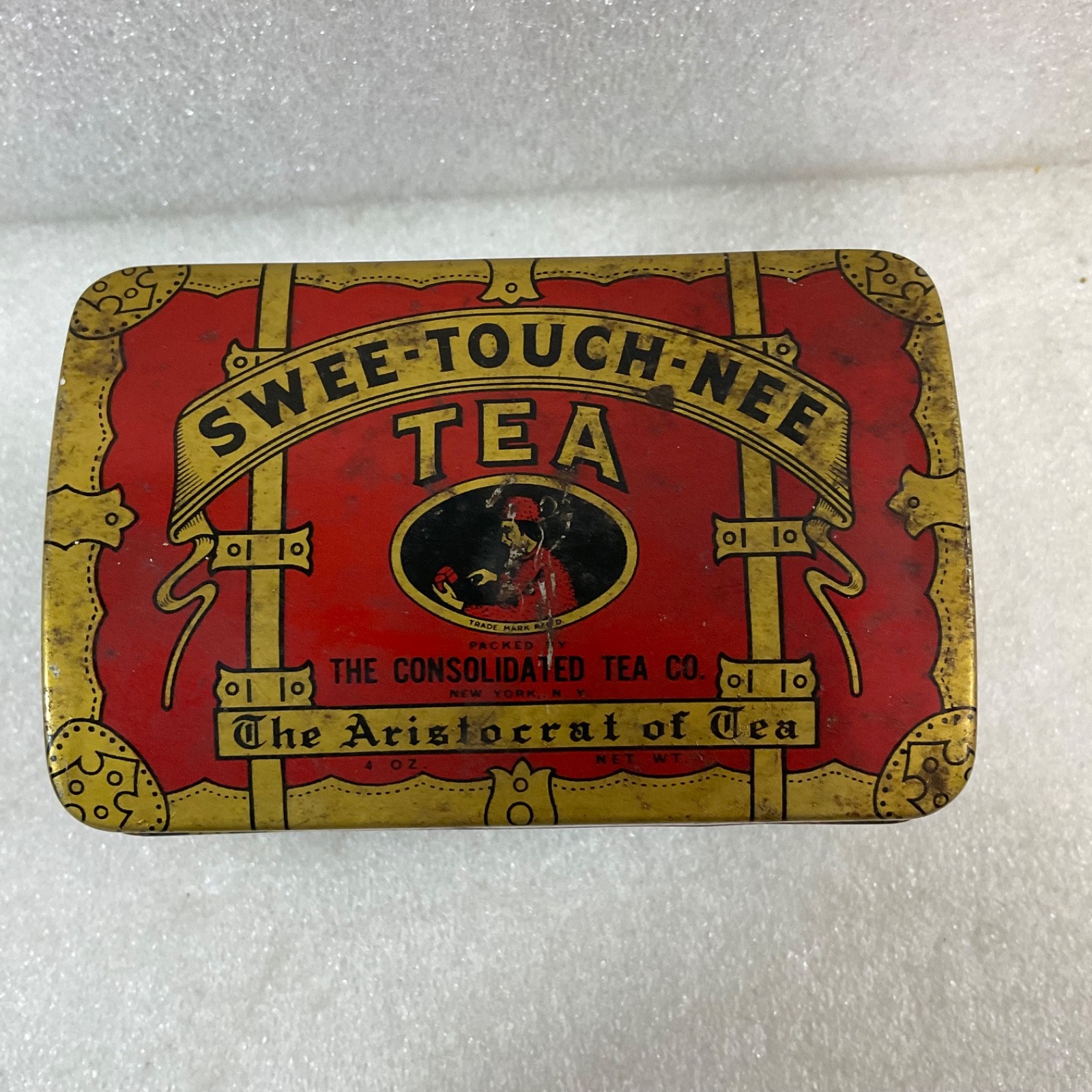 Swee-Touch-Nee Tea 4 oz Red Tin The Consolidated Tea Co NY - Image 2