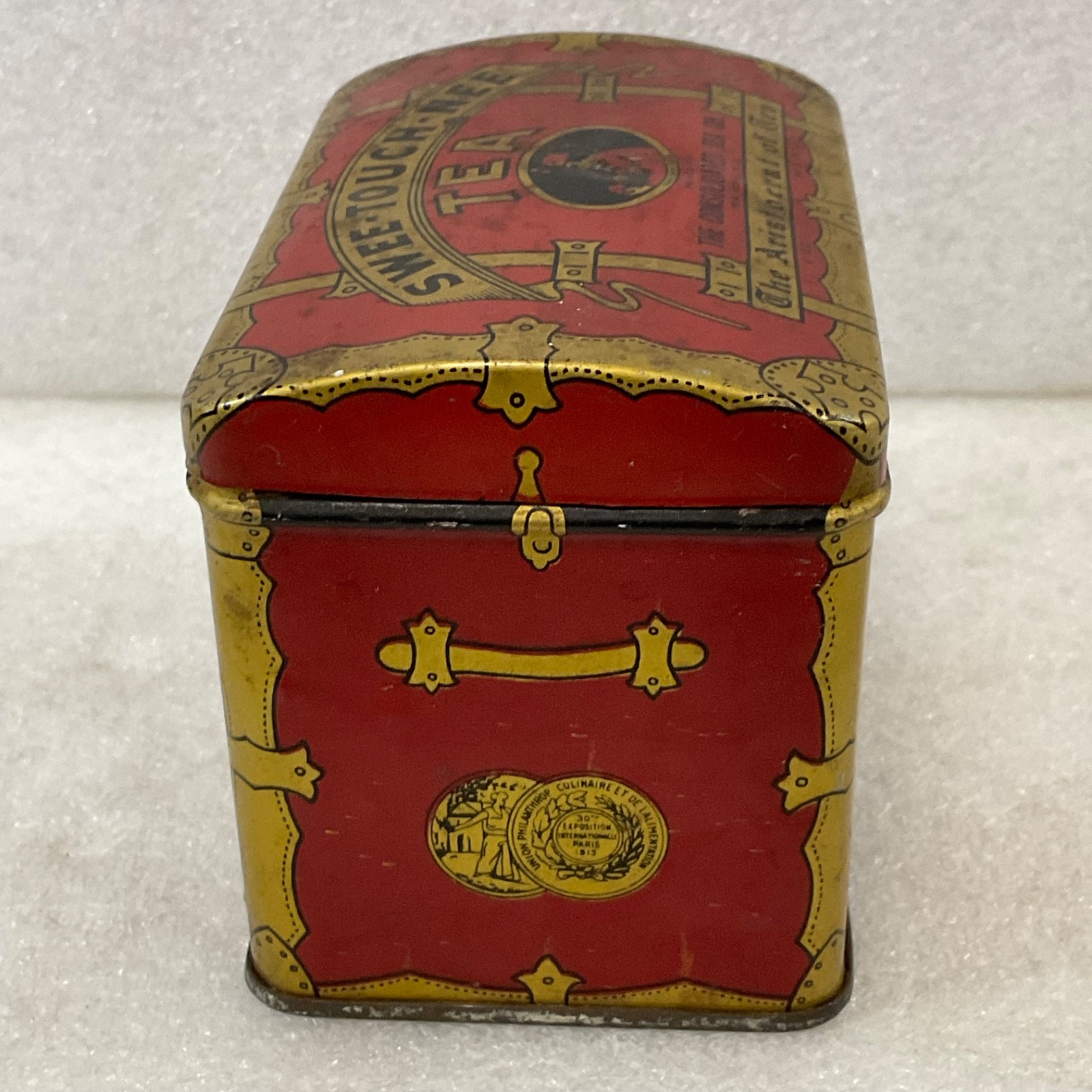 Swee-Touch-Nee Tea 4 oz Red Tin The Consolidated Tea Co NY - Image 6