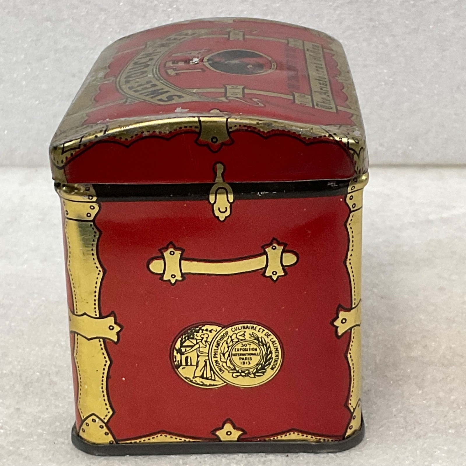 Swee-Touch-Nee Tea Tin Consolidated Tea Co Red 4 oz 4 in - Image 5