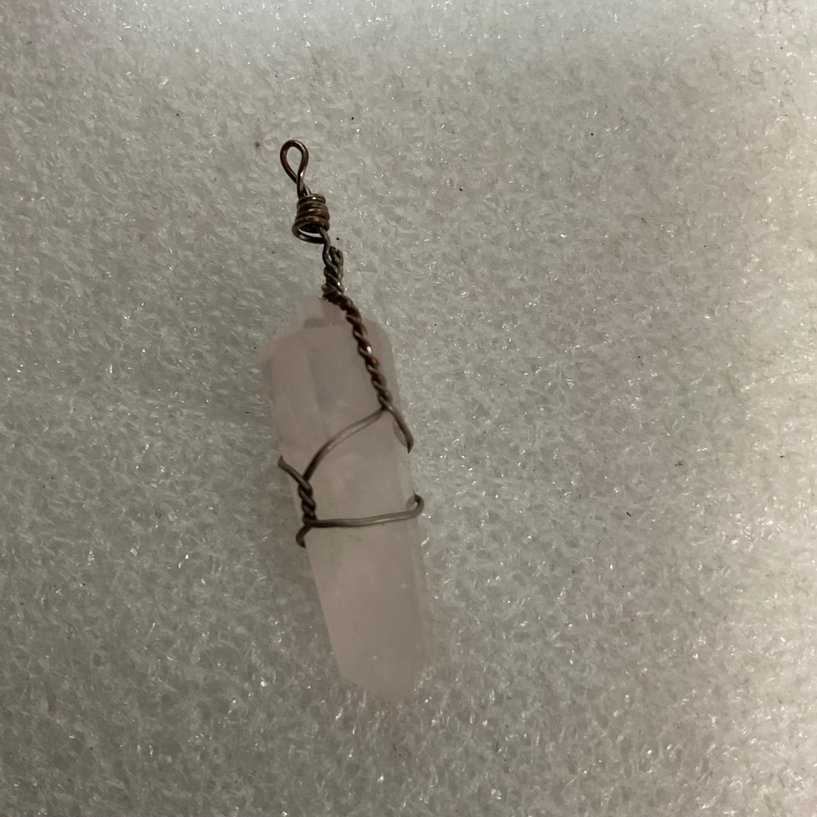Rose Quartz Crystal Pendant Wire Wrapped Healing Reiki Energy Gemstone Jewelry - Image 3