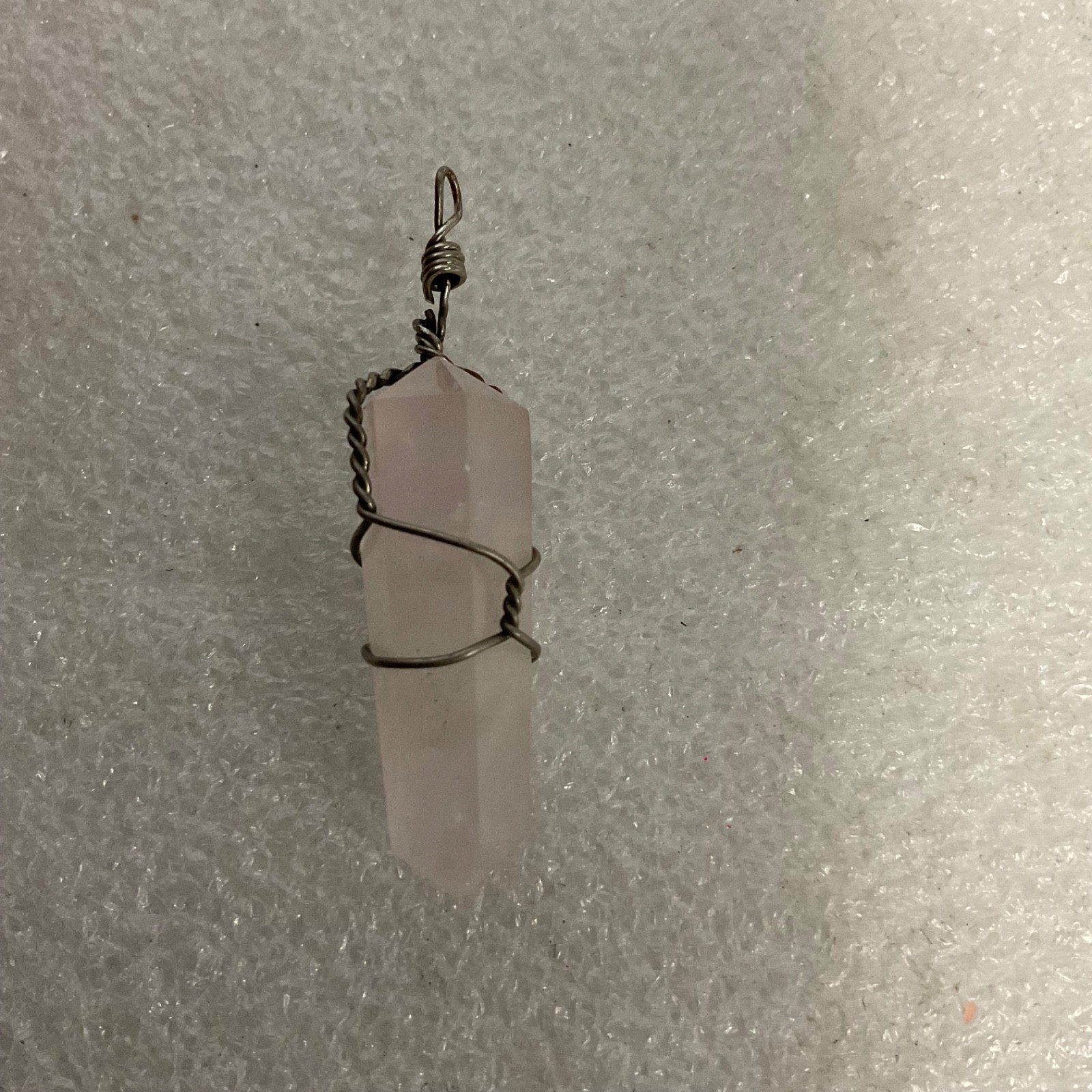 Rose Quartz Crystal Pendant Wire Wrapped Healing Reiki Energy Gemstone Jewelry - Image 2
