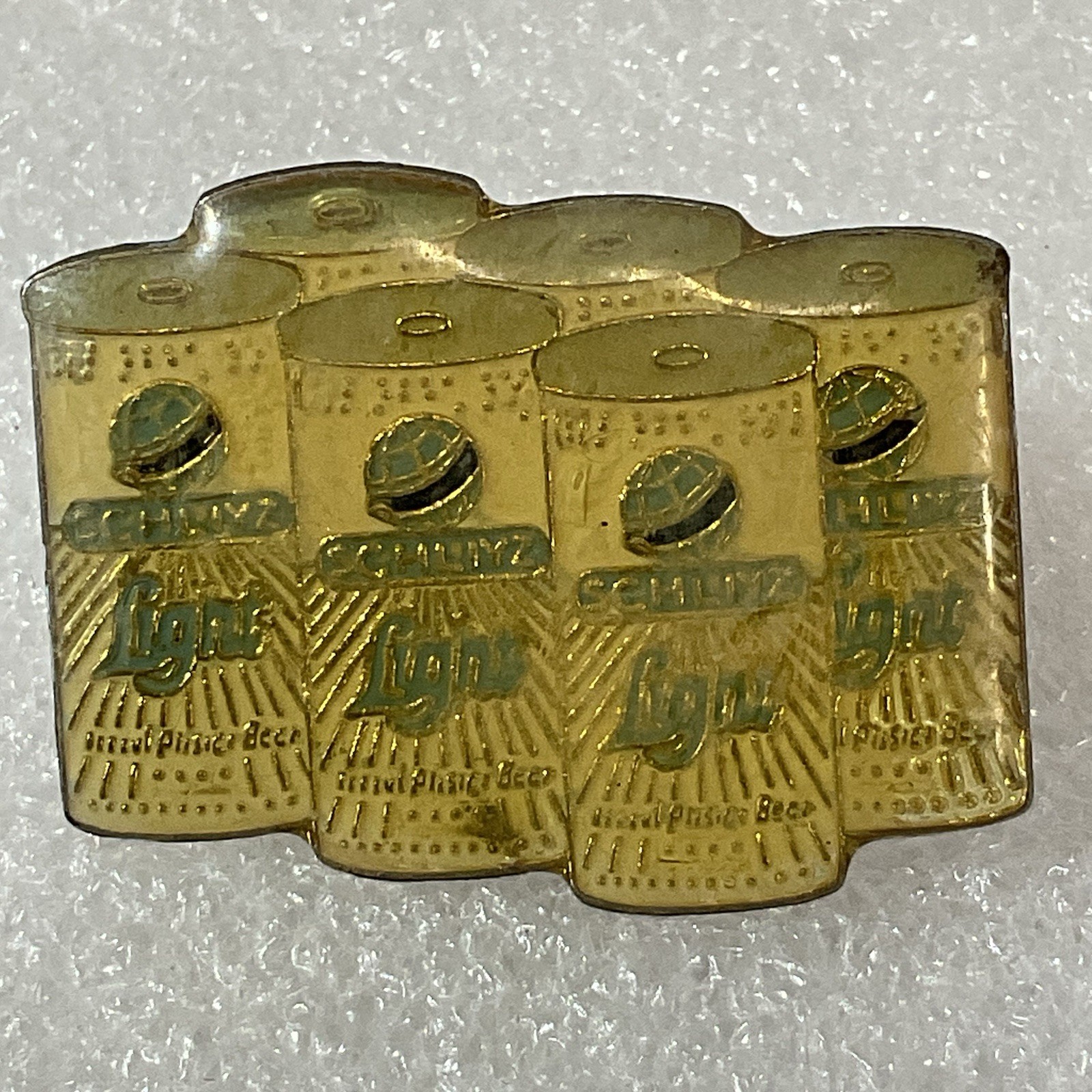 6 Pack Of Schliyz Light Beer Pin Pinback 1.25” x 1” - Image 1