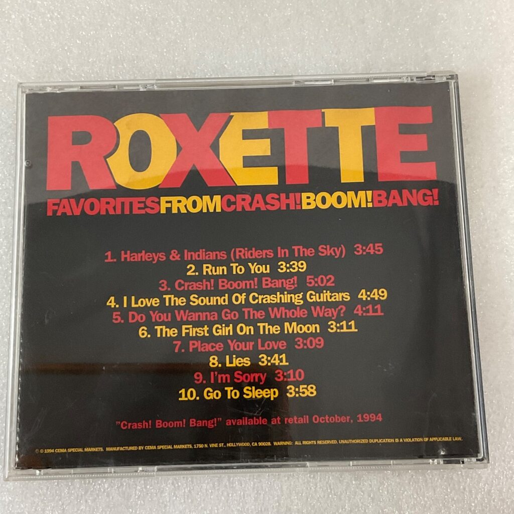 Roxette Favorites From Crash! Boom! Bang! CD 1994 Promo Sam Goody - Image 1