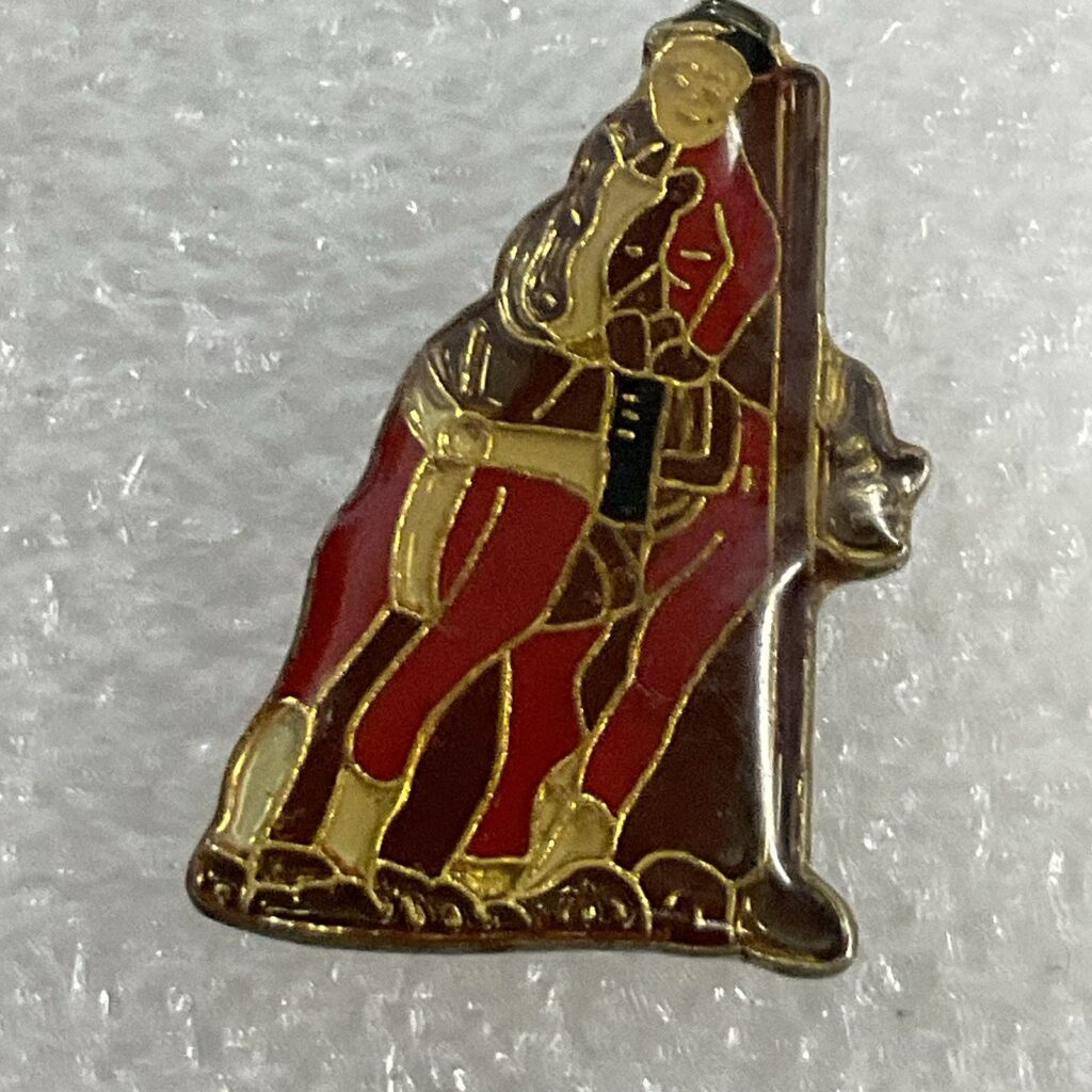 Vintage Man On Horse Polo Cowboy 1” Multicolor Pin Pinback GnuCollectibles - Image 1
